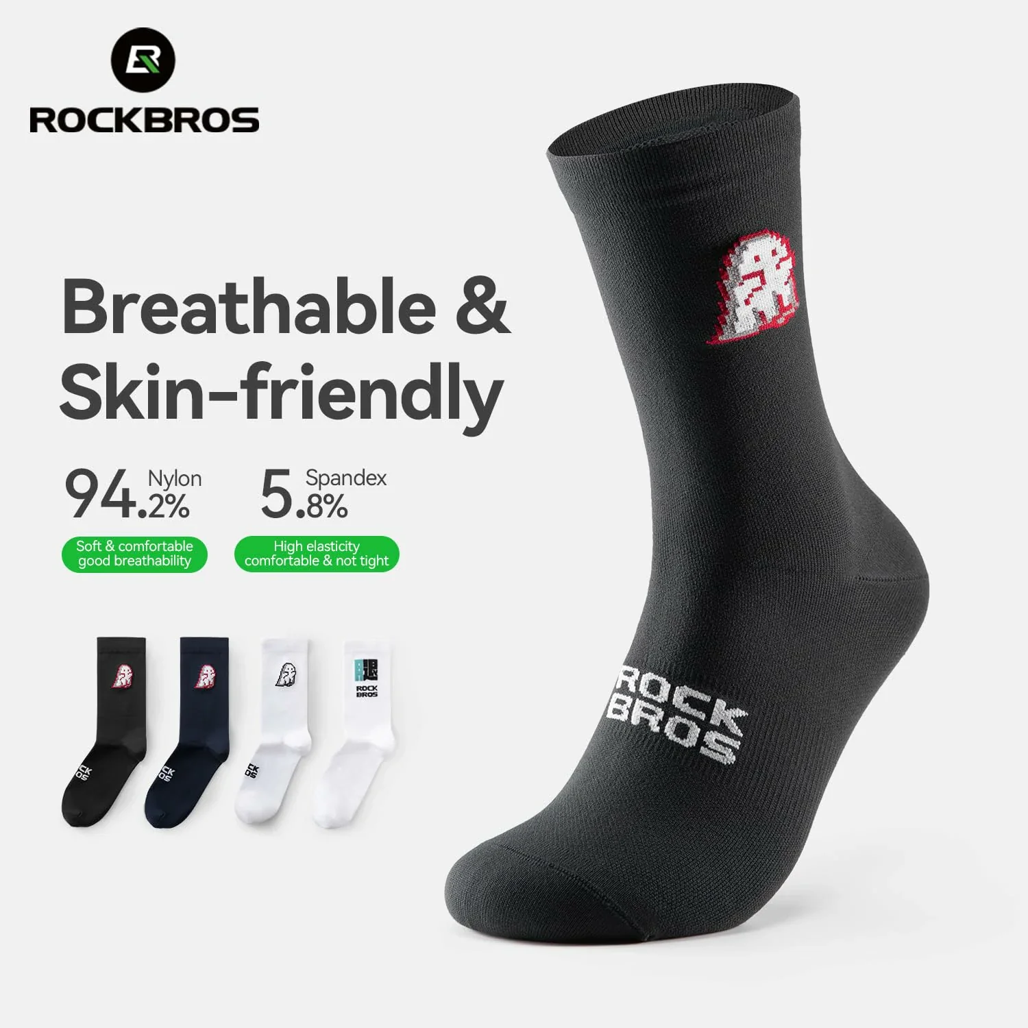 Aerodynamic Cycling Socks with Wear-resistant Hee Wicking Athletic Crew - Image 4