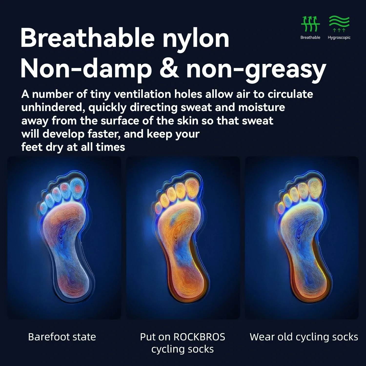 Aerodynamic Cycling Socks with Wear-resistant Hee Wicking Athletic Crew - Image 5