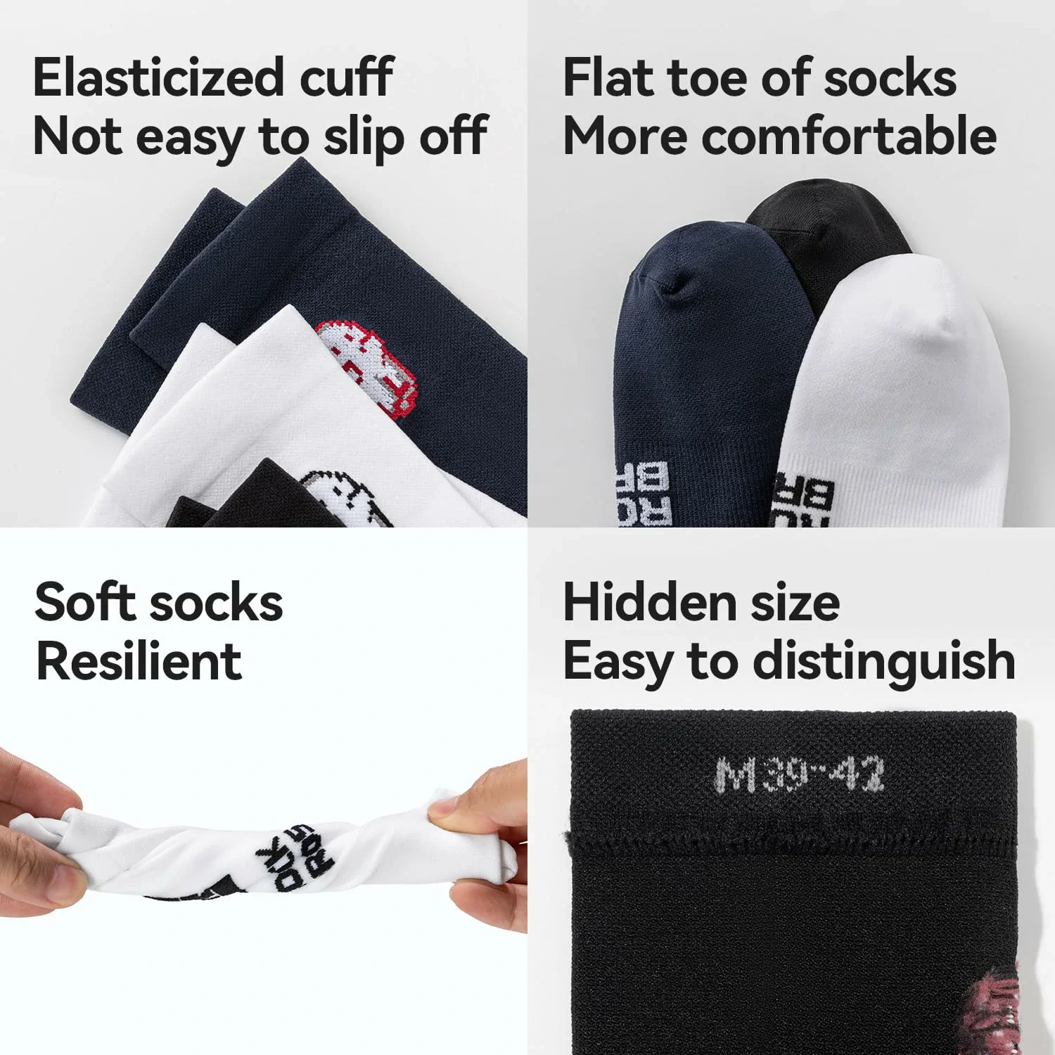 Aerodynamic Cycling Socks with Wear-resistant Hee Wicking Athletic Crew - Image 8
