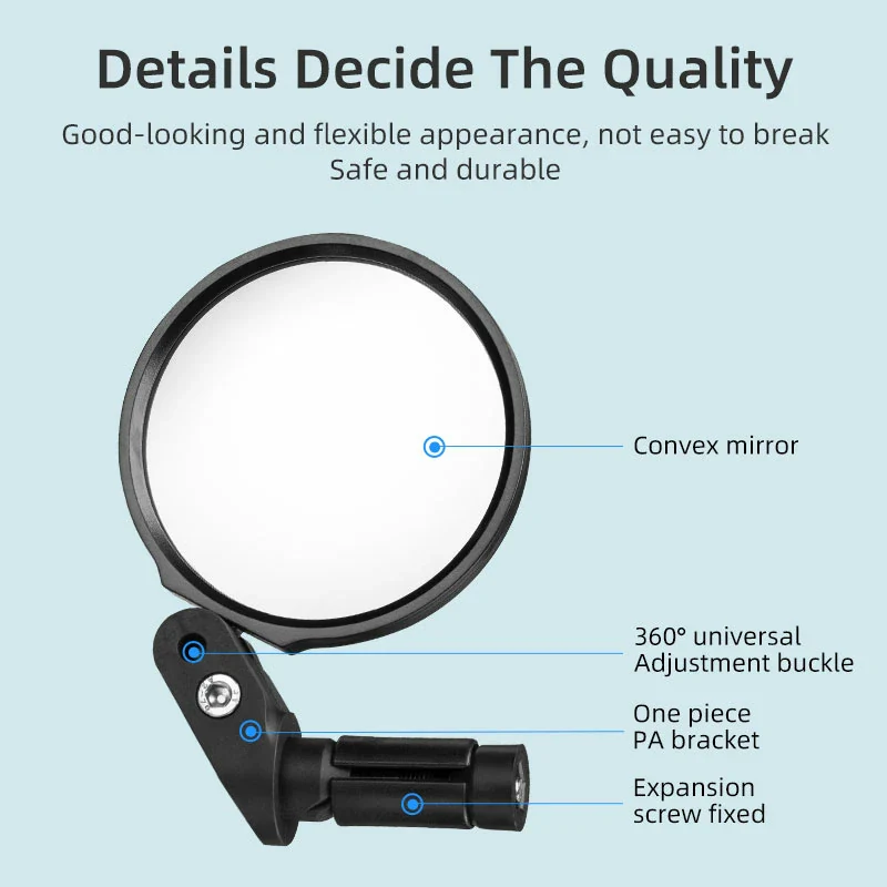 Bike Rear View Mirror 360 Rotatable 1pc - Image 3