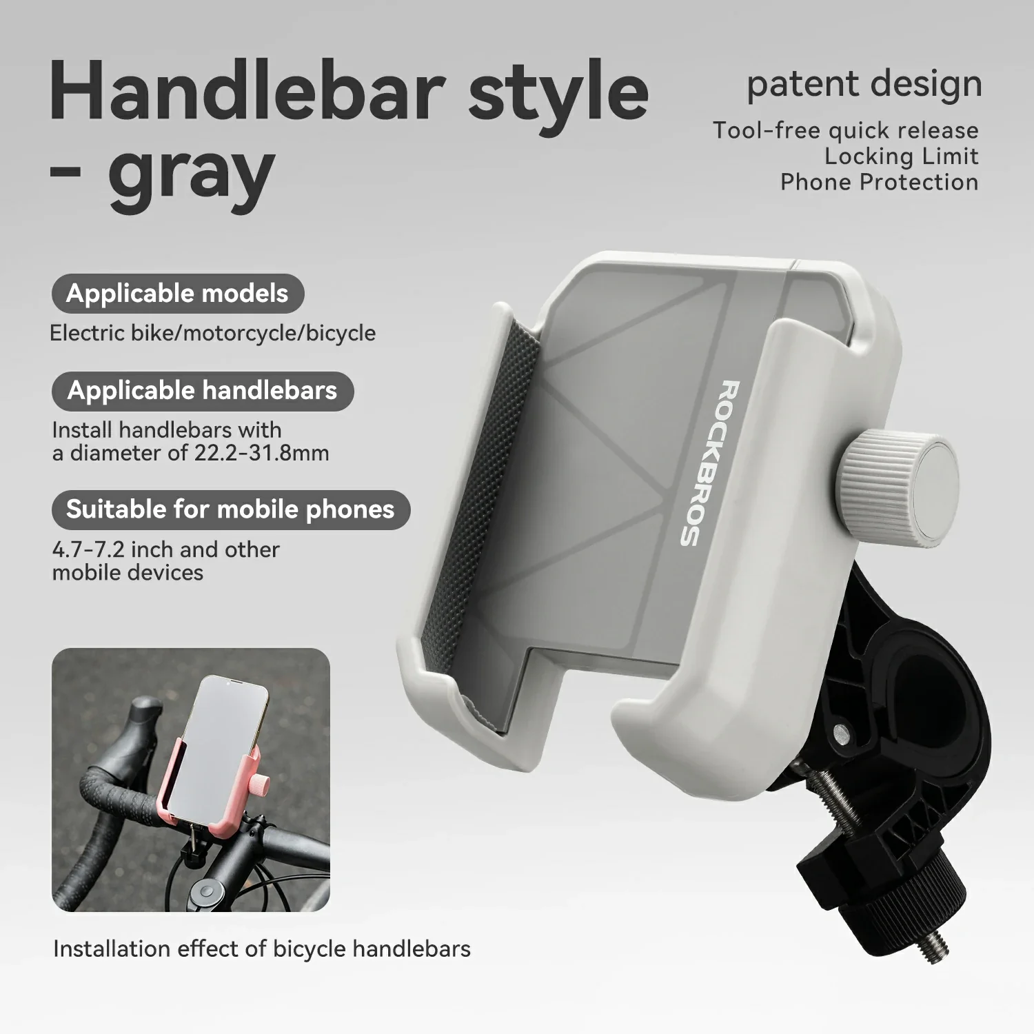 Bike Phone Holder Half Wrap Anti-Overload for 4.7-7.2'' - Image 8