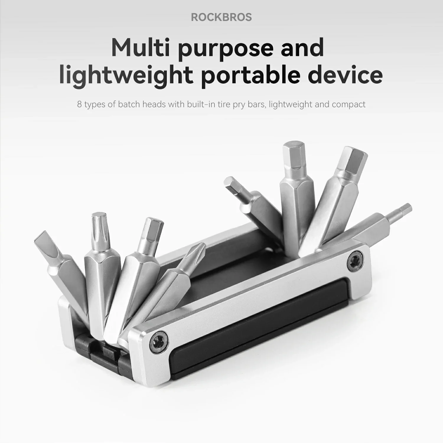 Bike Tool 8 in 1 Alloy Repair Kit with Tire Repair Strips - Image 5
