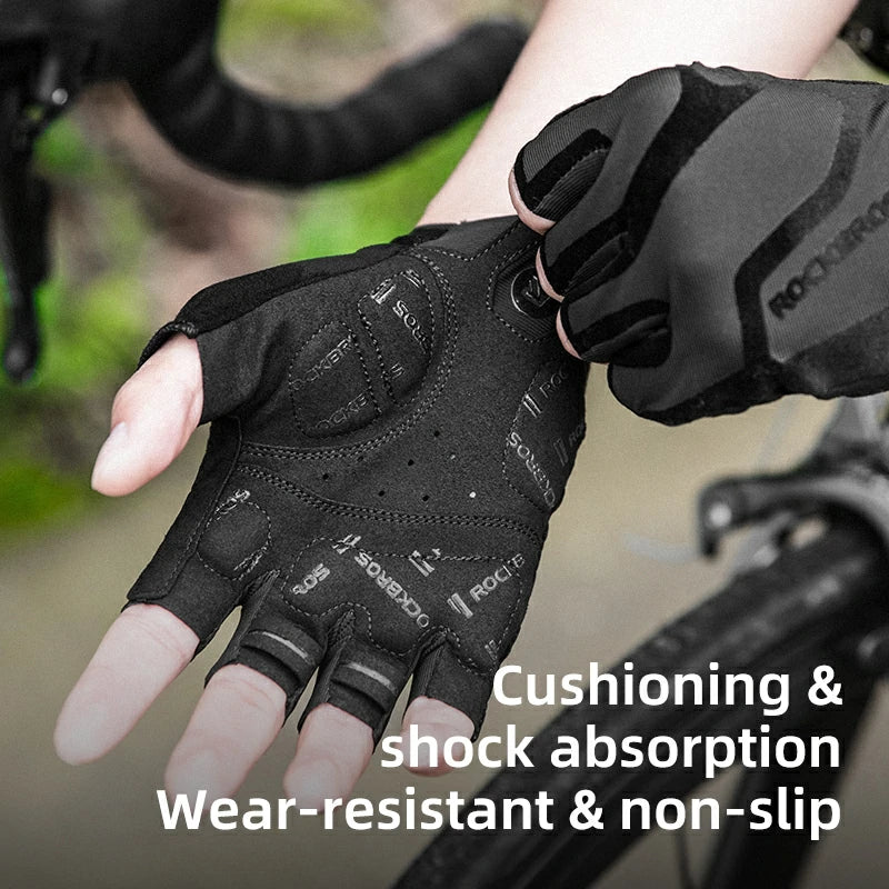 Flocked Half Finger Cycling Gloves - Image 4