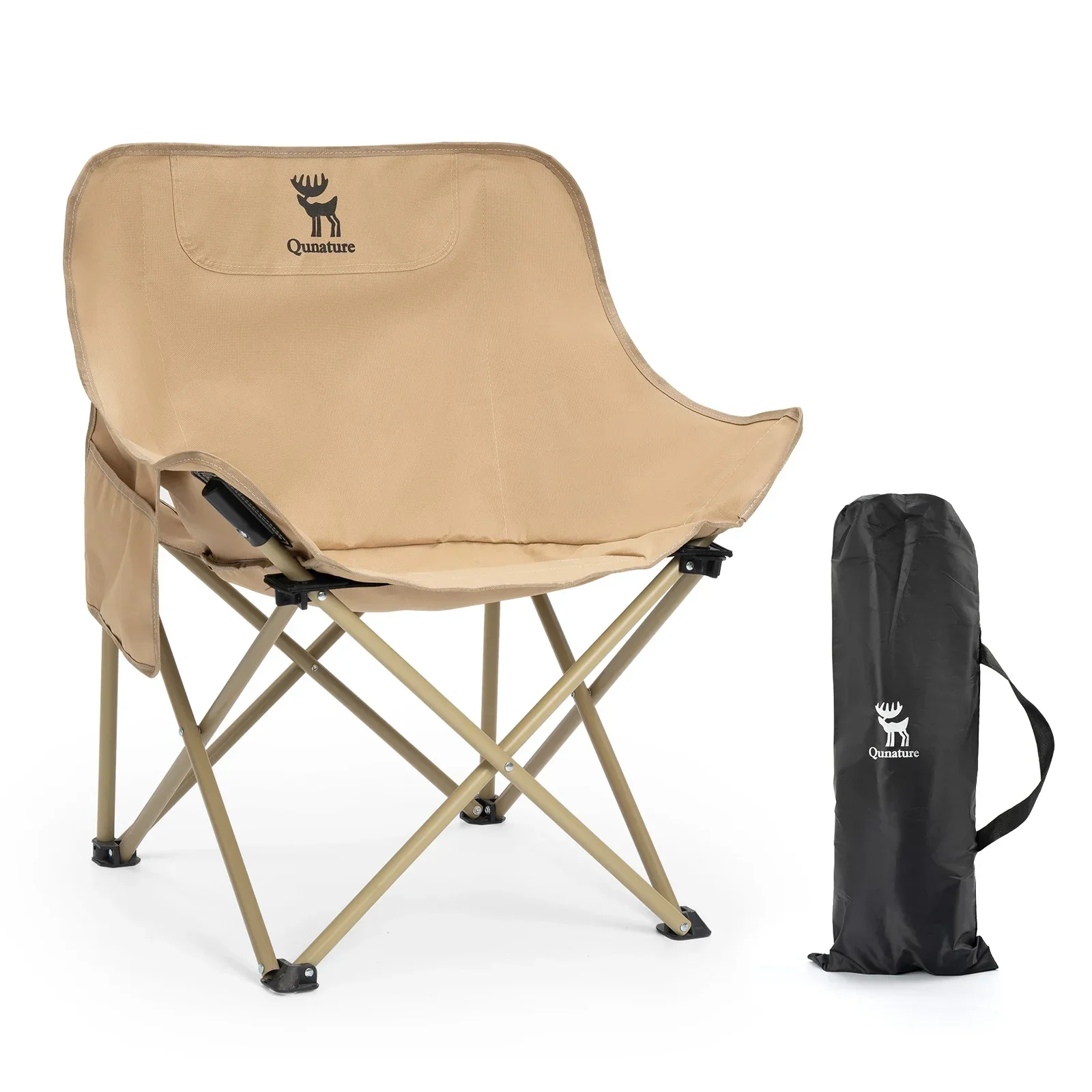 Qunature Folding Carbon Steel Camping Chair - Adult & Kids Sizes - Image 2