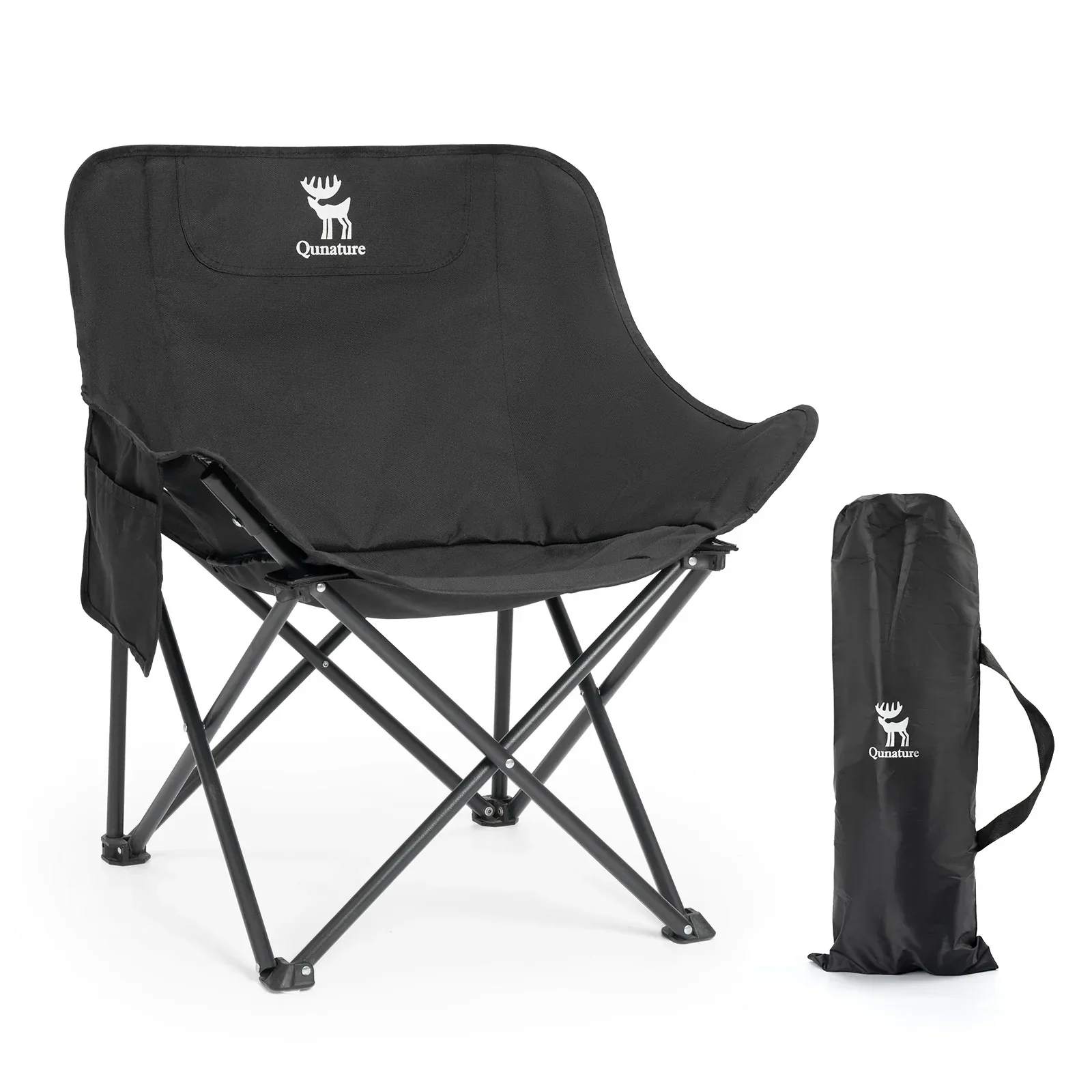 Qunature Folding Carbon Steel Camping Chair - Adult & Kids Sizes - Image 4