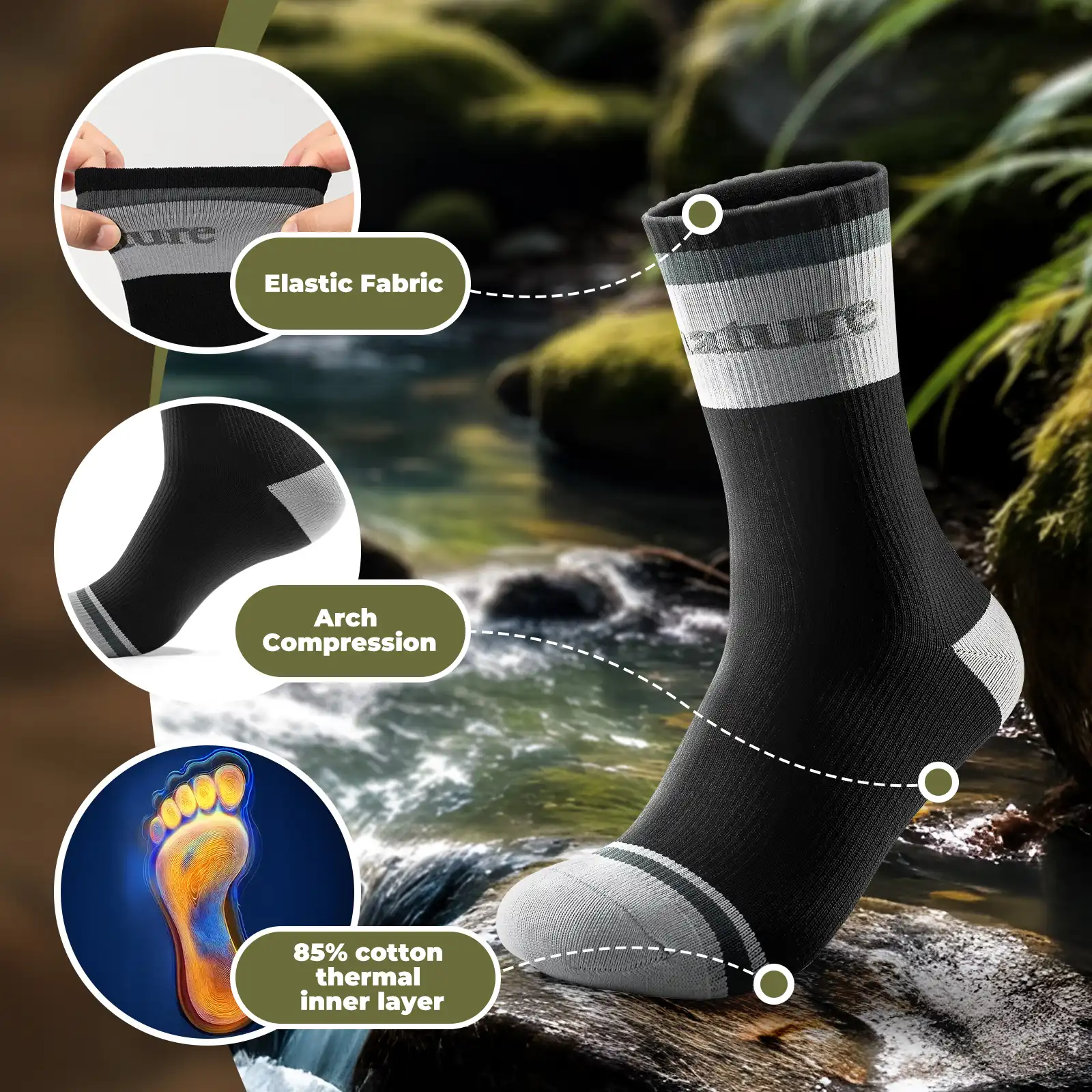 Four-Season Waterproof Socks Breathable for Outdoor Sports - Image 7