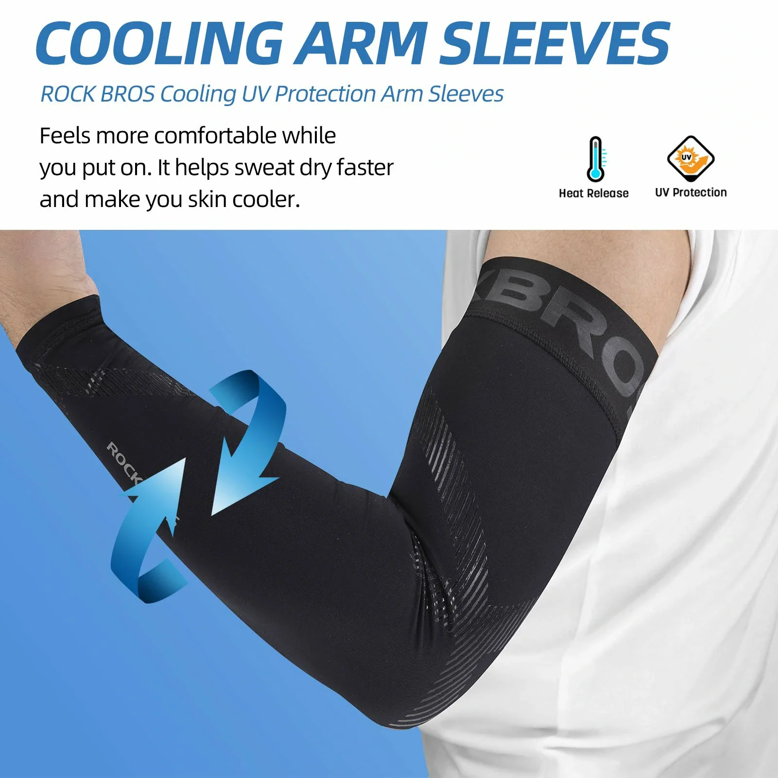 Cooling Arm Sleeves Wide Anti-Slip Band - Image 7