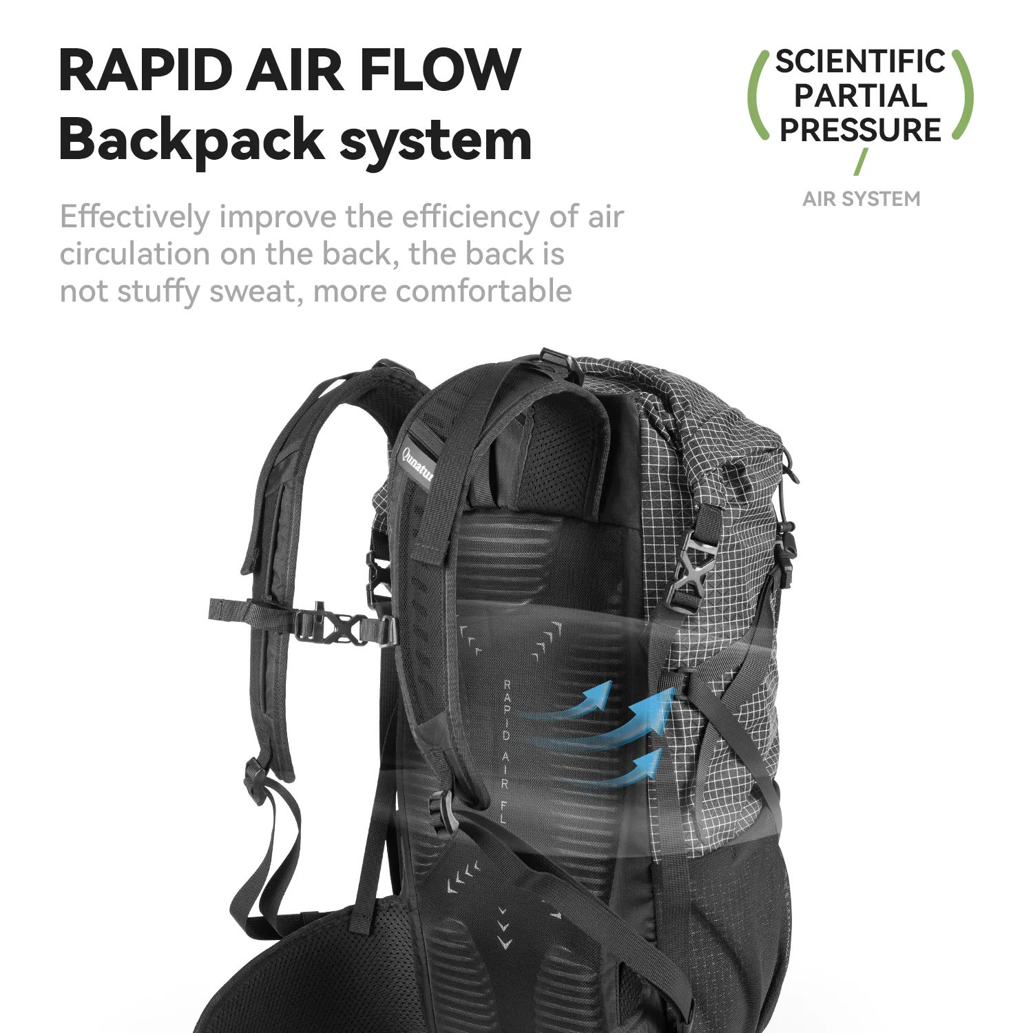 Qunature Waterproof Daypack Lightweight Hiking Backpack 30-35L - Image 8