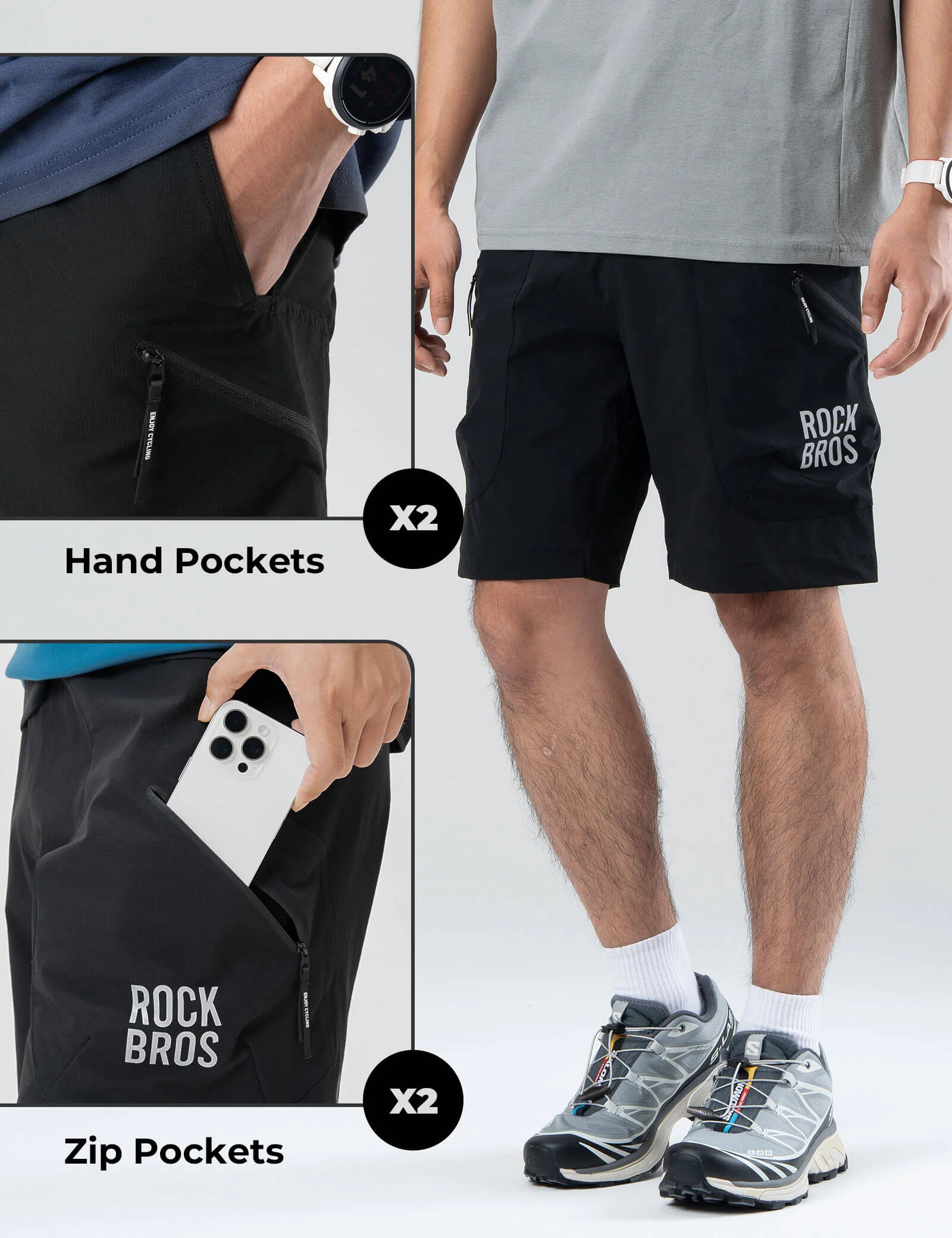 Men's Commuter Shorts Moisture-Wicking Multi-Pocket Shorts for Outdoor - Image 4
