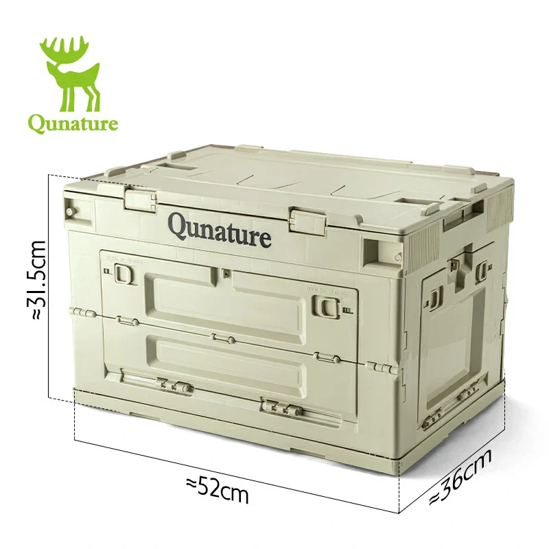 Qunature Outdoor Folding Storage Box with Multi-Door Design and Tabletop Option - Image 3