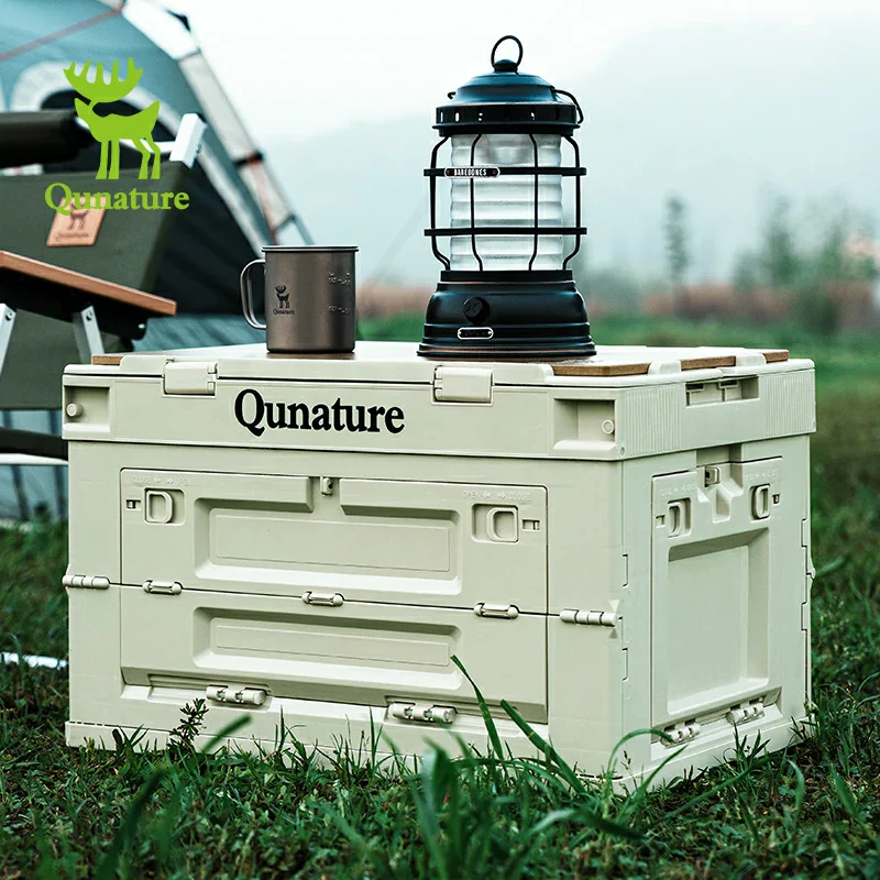 Qunature Outdoor Folding Storage Box with Multi-Door Design and Tabletop Option - Image 5