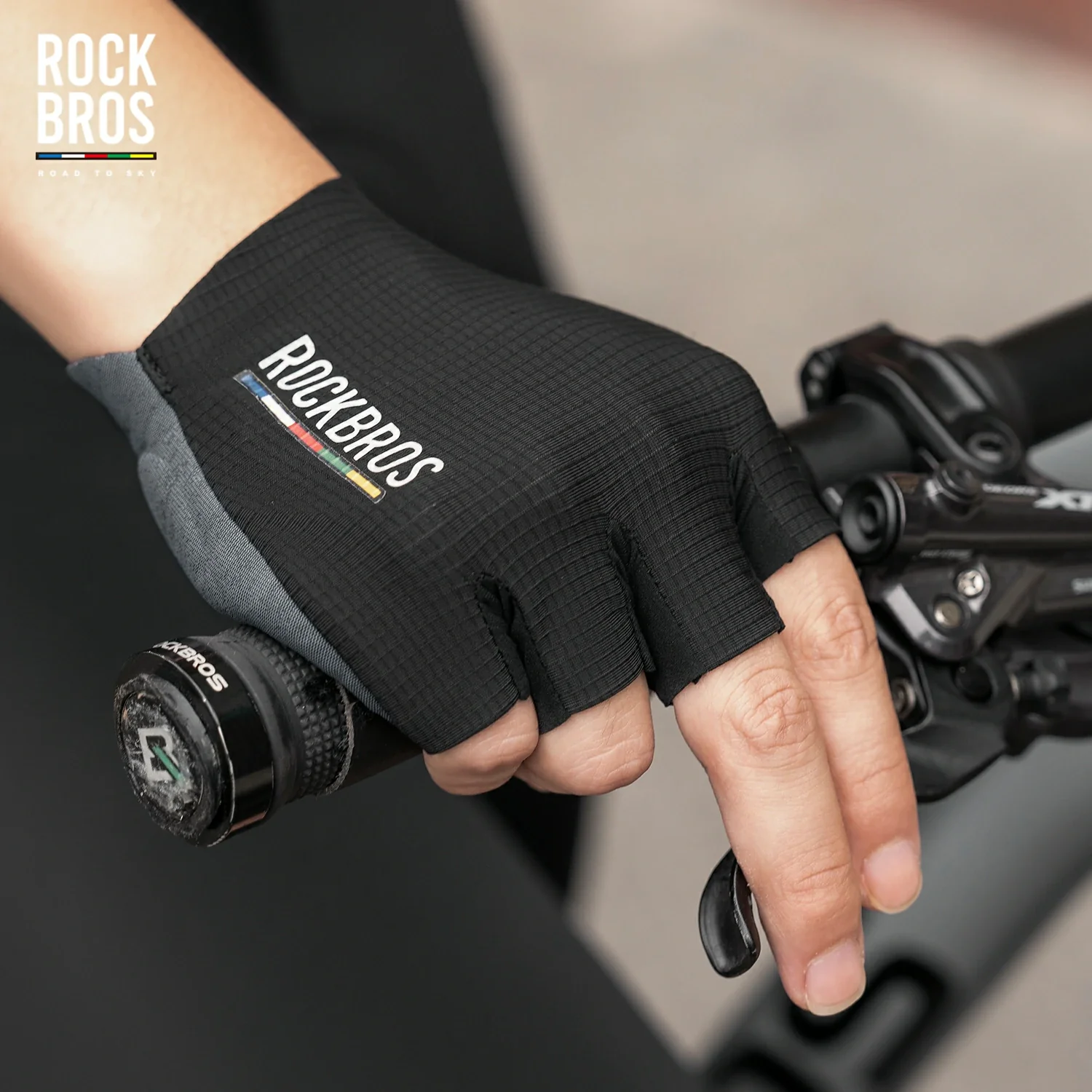 ROAD TO SKY Elastic Interface® Cycling Short Finger Gel Padded Gloves - Image 8