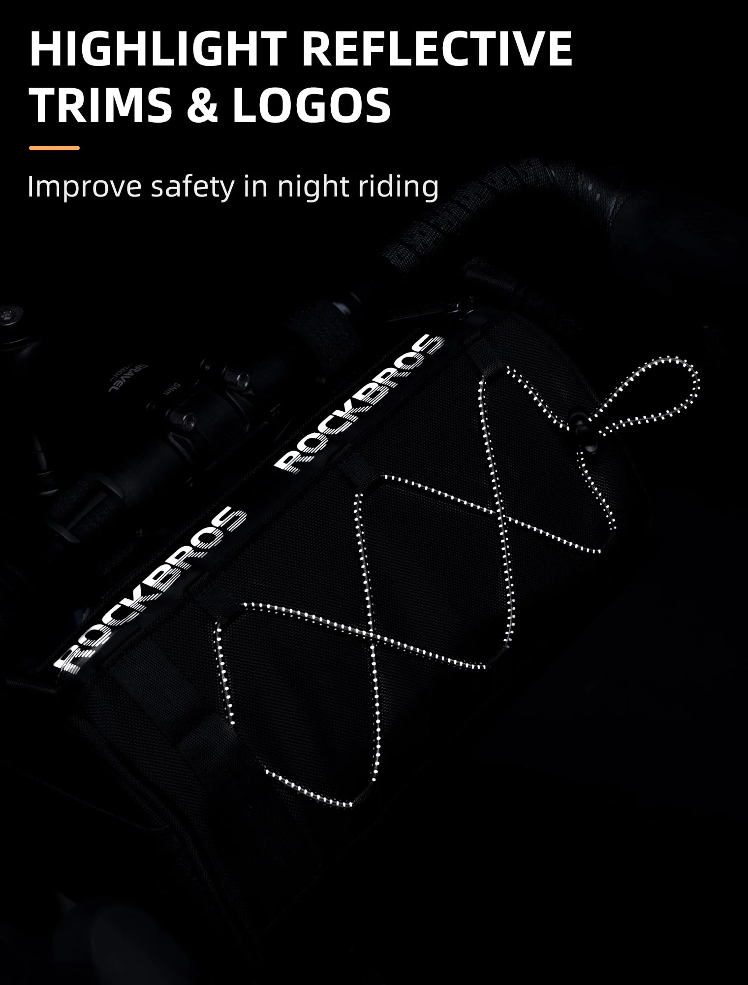 ROCKBROS 1.5L Bike Handlebar Bag - Reflective Front Handlebar Bag for MTB Road Bikes - Image 5