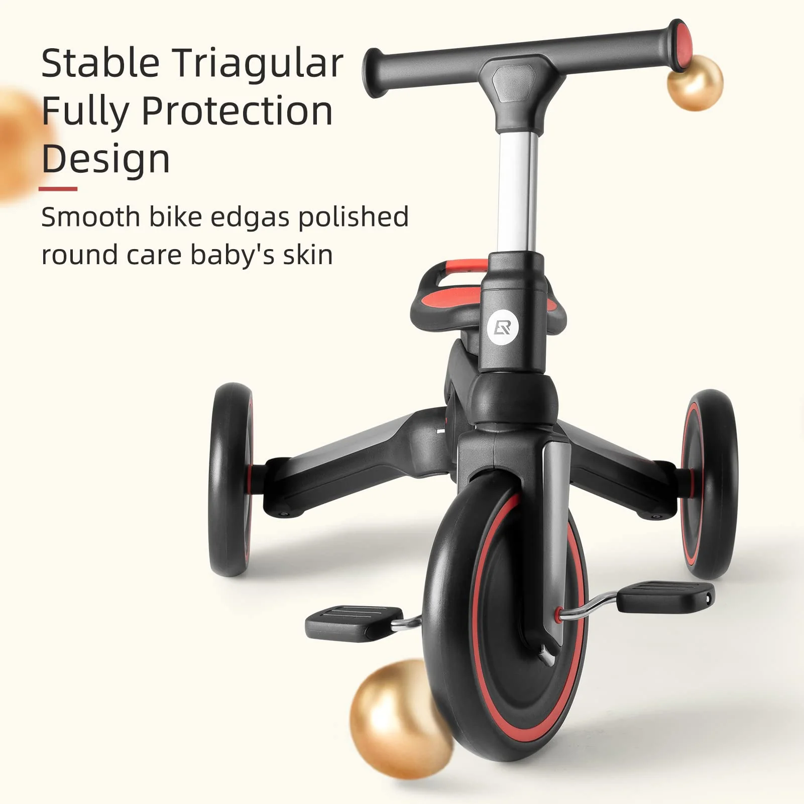 Kids 3 in 1 Tricycle Adjustable Seat Removable Pedals Toddler Ride On Bike - Image 7