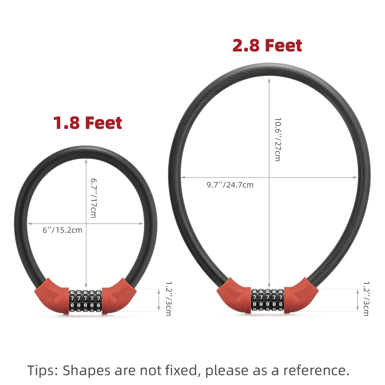 ROCKBROS 5-Digit Bike Cable Lock, Lightweight Portable Combination Lock - Image 23