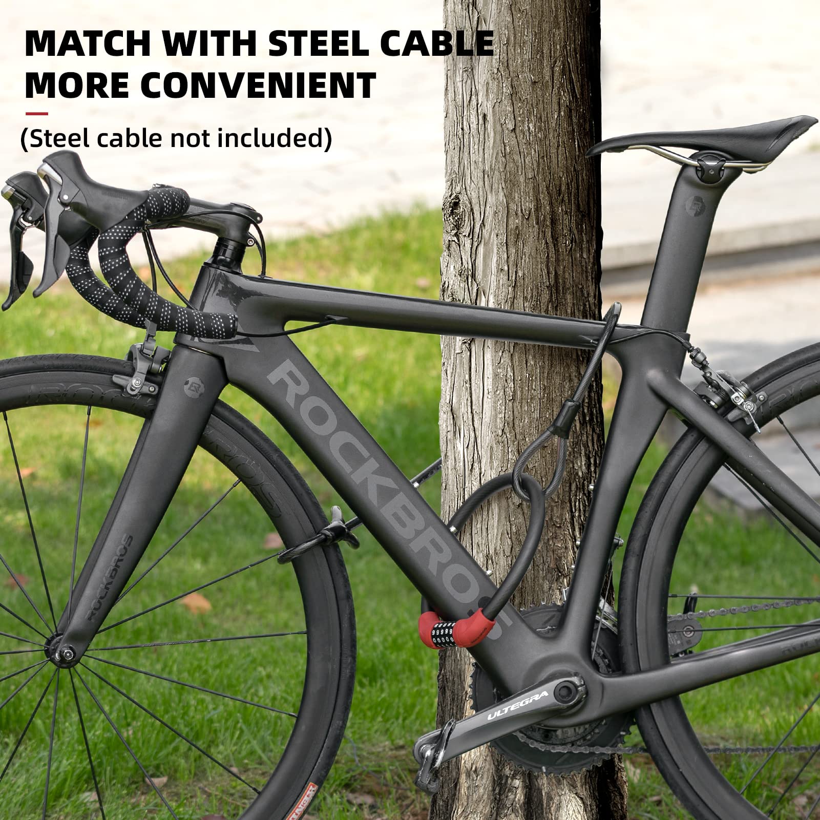 ROCKBROS 5-Digit Bike Cable Lock, Lightweight Portable Combination Lock - Image 6