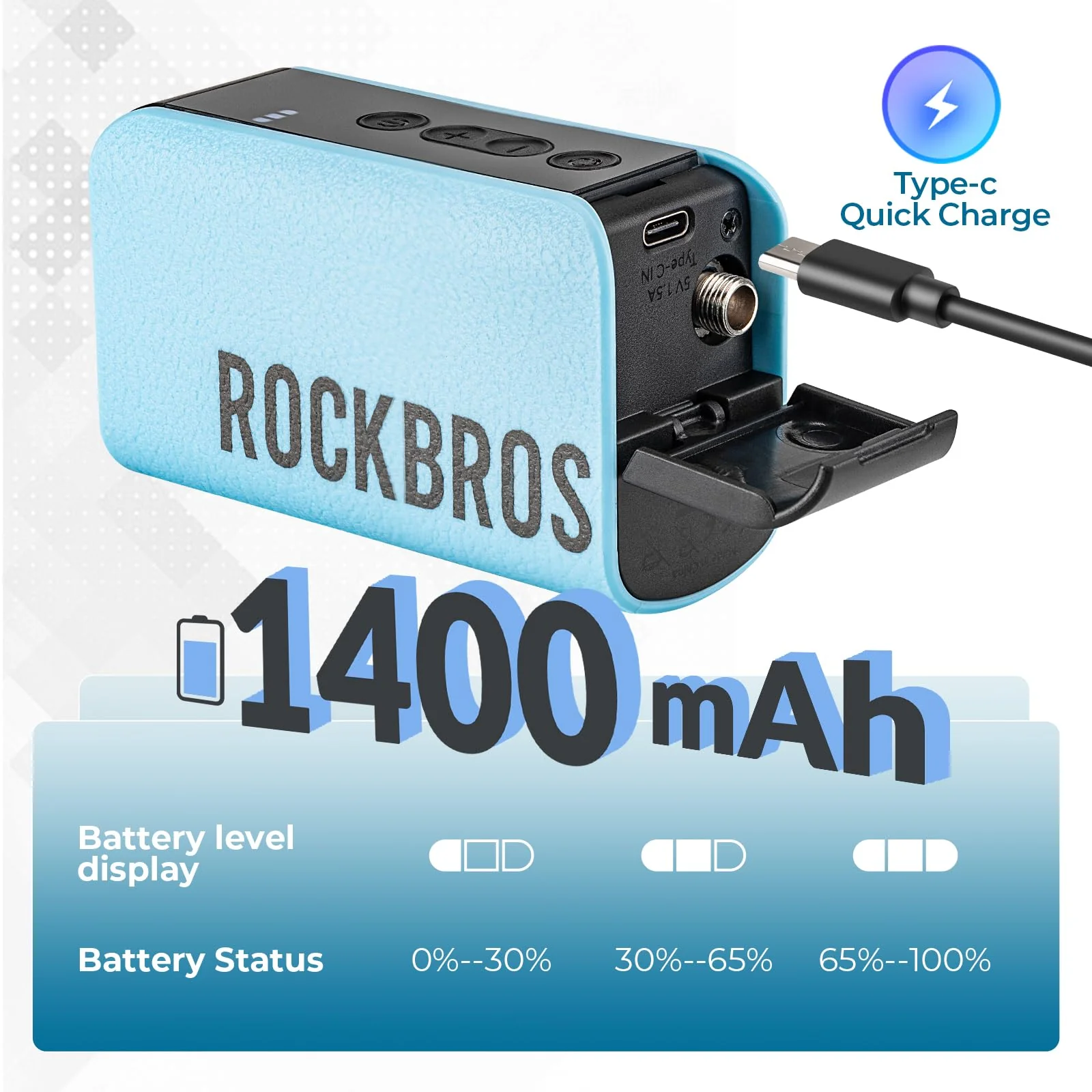 ROCKBROS AS3 Electric Smart Air Portable Fast Ball Pump - Image 6