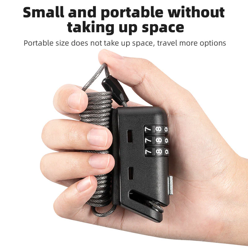 ROCKBROS 1.5M Portable Bicycle Cable Lock - Combination Helmet Lock - Image 11