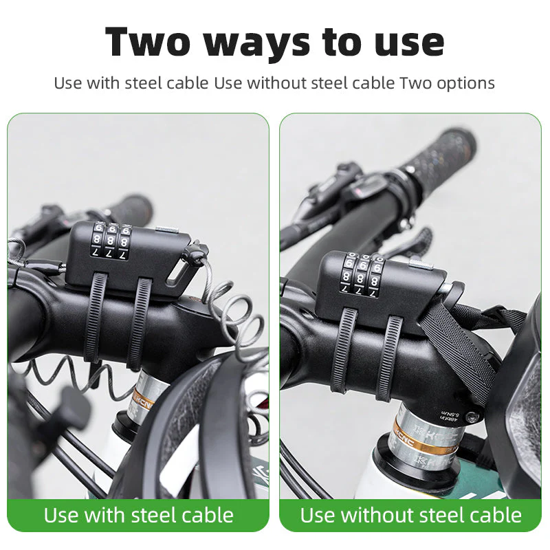 ROCKBROS 1.5M Portable Bicycle Cable Lock - Combination Helmet Lock - Image 12