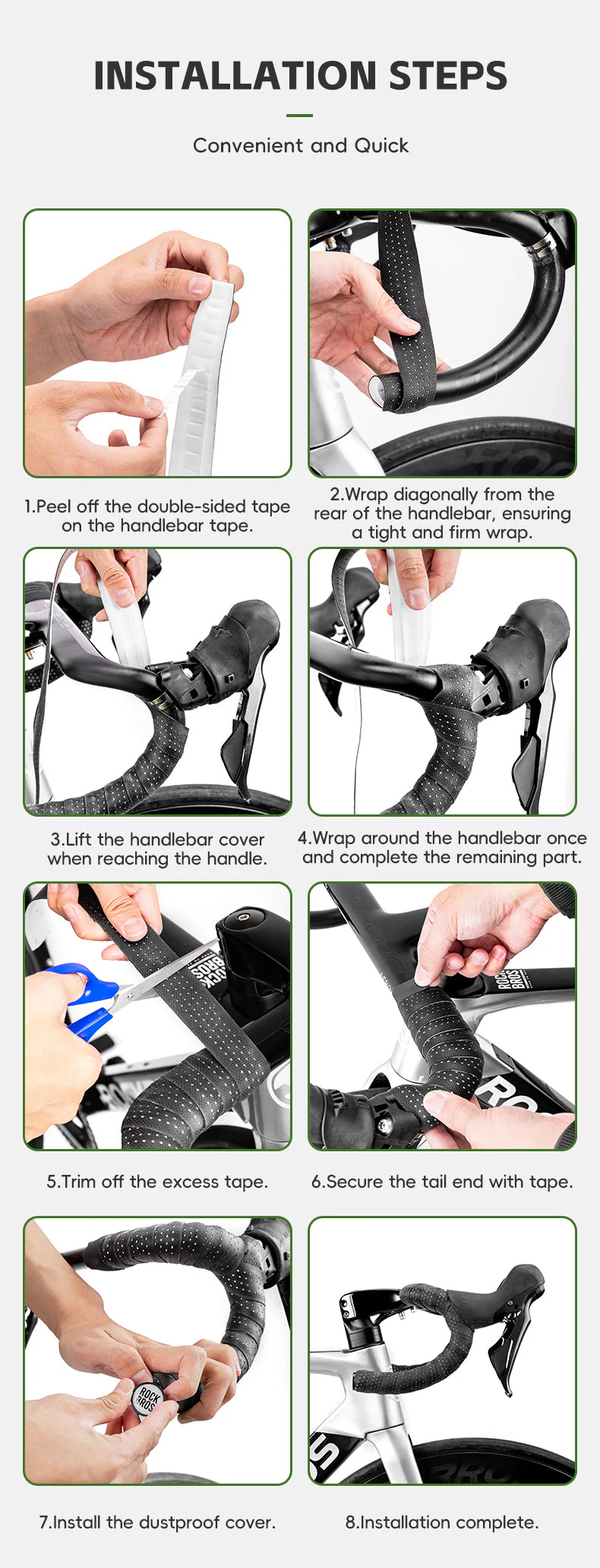 ROCKBROS Road Bike Handlebar Tape Eva Non-slip Shockproof - Image 12