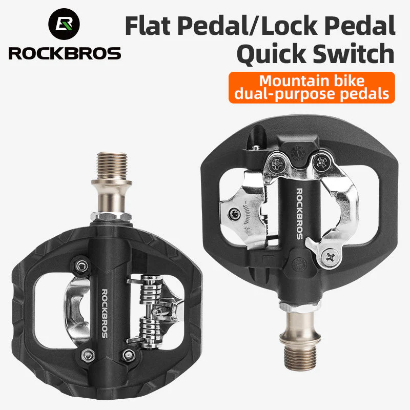 ROCKBROS SPD Dual-Purpose Bike Pedals - Compatible with Shimano MTB/Road - Image 2