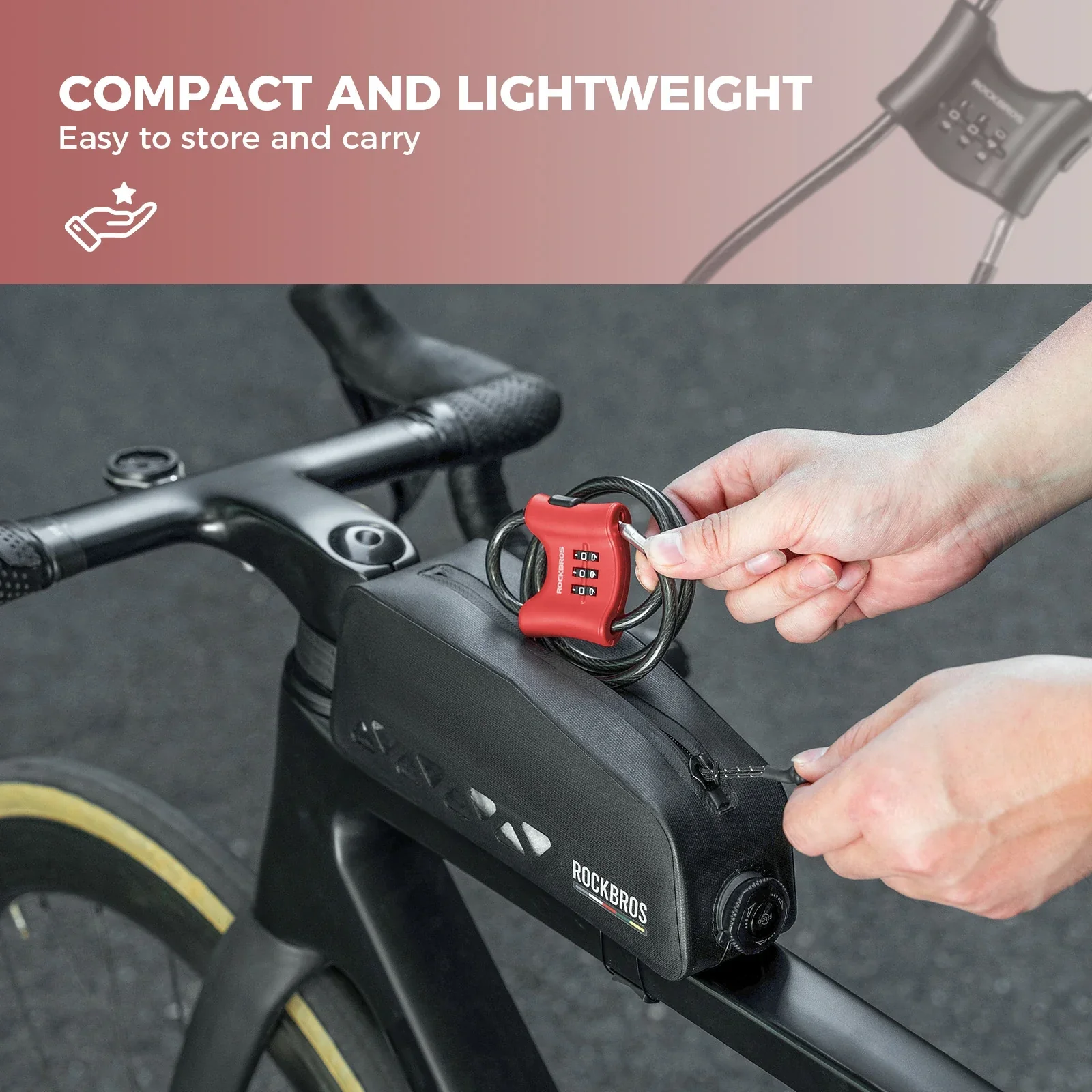 Bicycle Lock with 5.5 mm Steel Cable - Image 4