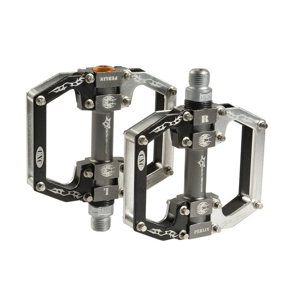 ROCKBROS Bicycle Pedals Flat Pedals, Aluminum Alloy Platform Anti-Slip Bearing Seal 9/16" Set of 2 - Image 2