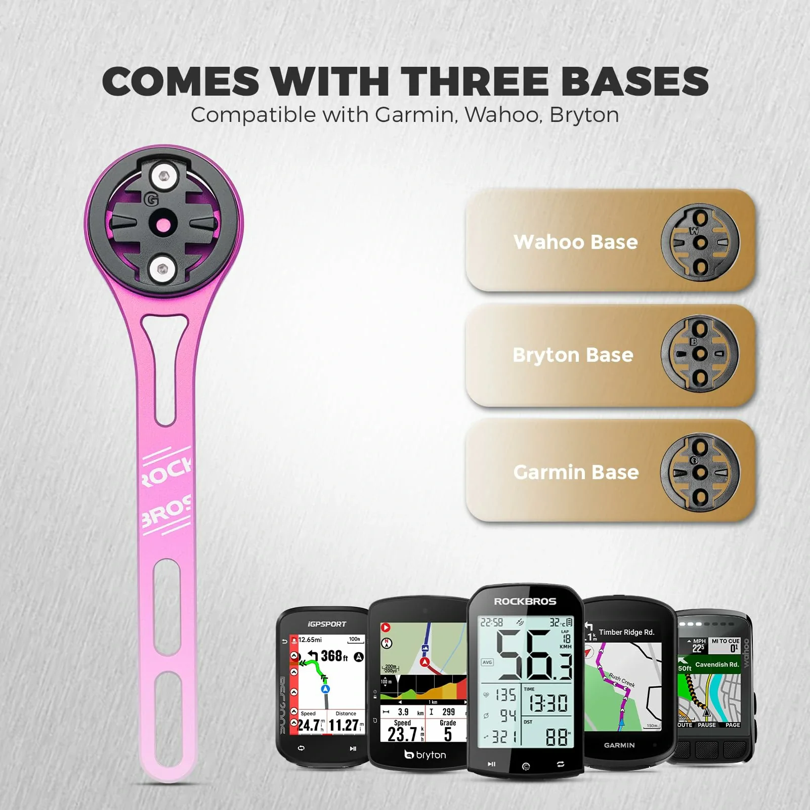 ROCKBROS Bike Aluminum Computer Mount  compatible with Garmin, Wahoo, Bryton, and GoPro - Image 20
