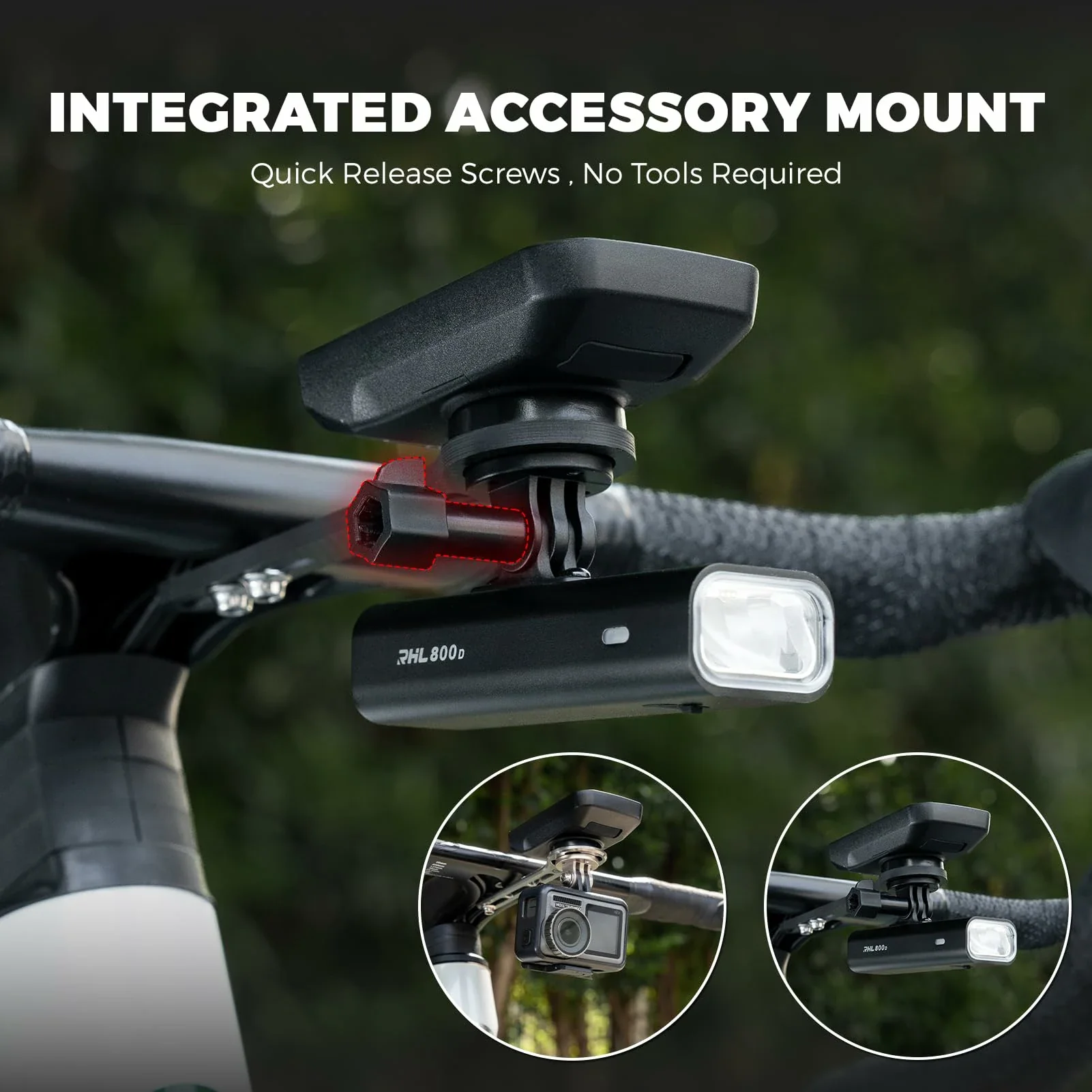 ROCKBROS Bike Aluminum Computer Mount  compatible with Garmin, Wahoo, Bryton, and GoPro - Image 21