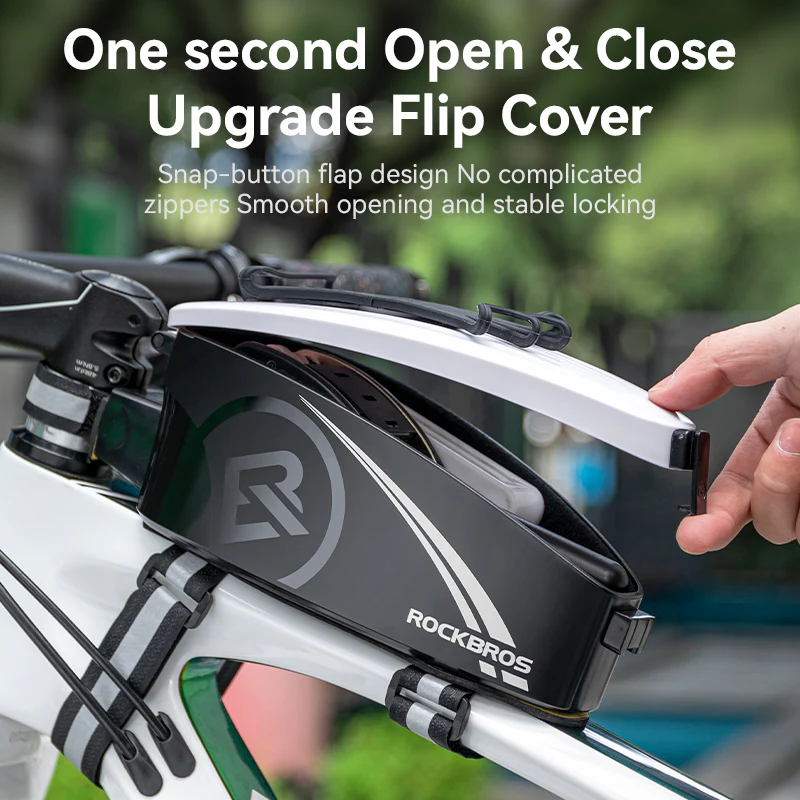 ROCKBROS Bike Frame Phone Bag with Hard Case for Cellphones Below 6.8" - Image 5