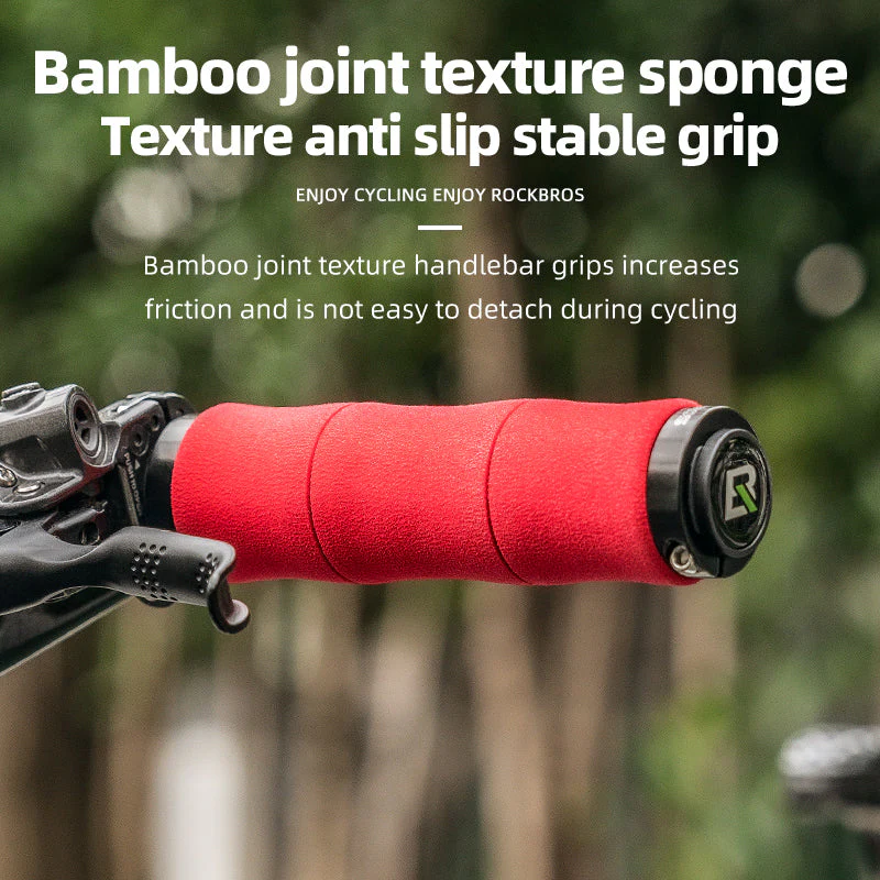 ROCKBROS Bike Grips Shock Absorption Foam Bike Handle Grips Soft Comfortable Non-Slip Double Locked on - Image 13
