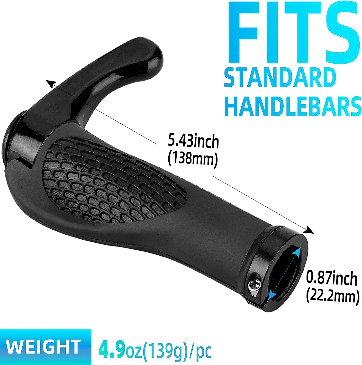 Single Lock-on Bike Grips Ergonomic Non-Slip Rubber - Image 7
