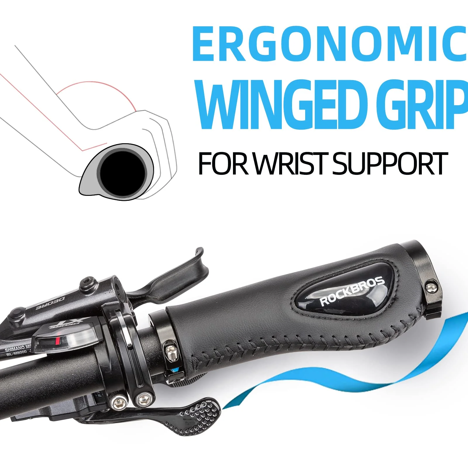 ROCKBROS Bike Handle Grips Ergonomics Design Soft Gel Dual Lock - Image 15