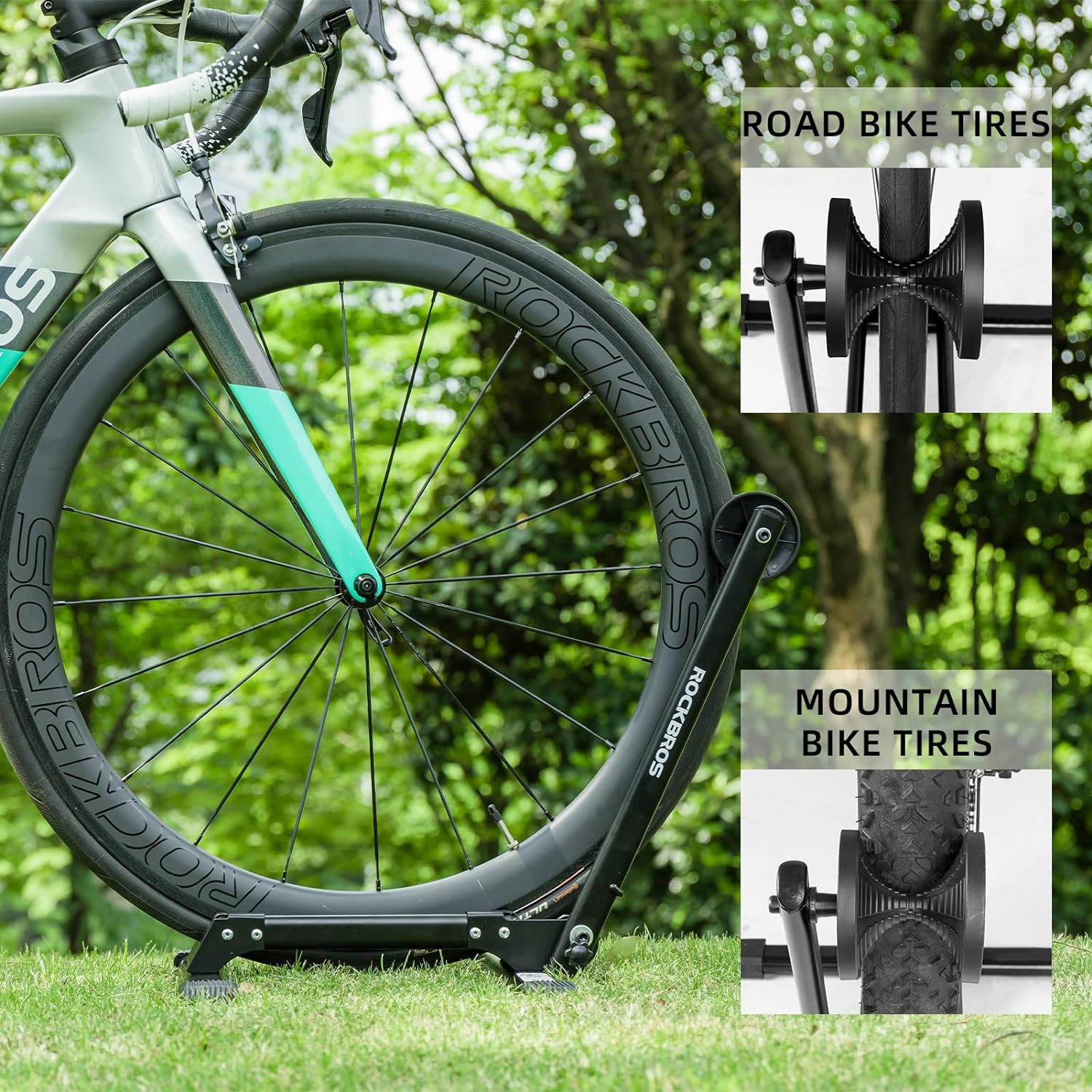 Foldable Carbon Steel Floor Bike Stand for 20"-29" Wheels - Image 3