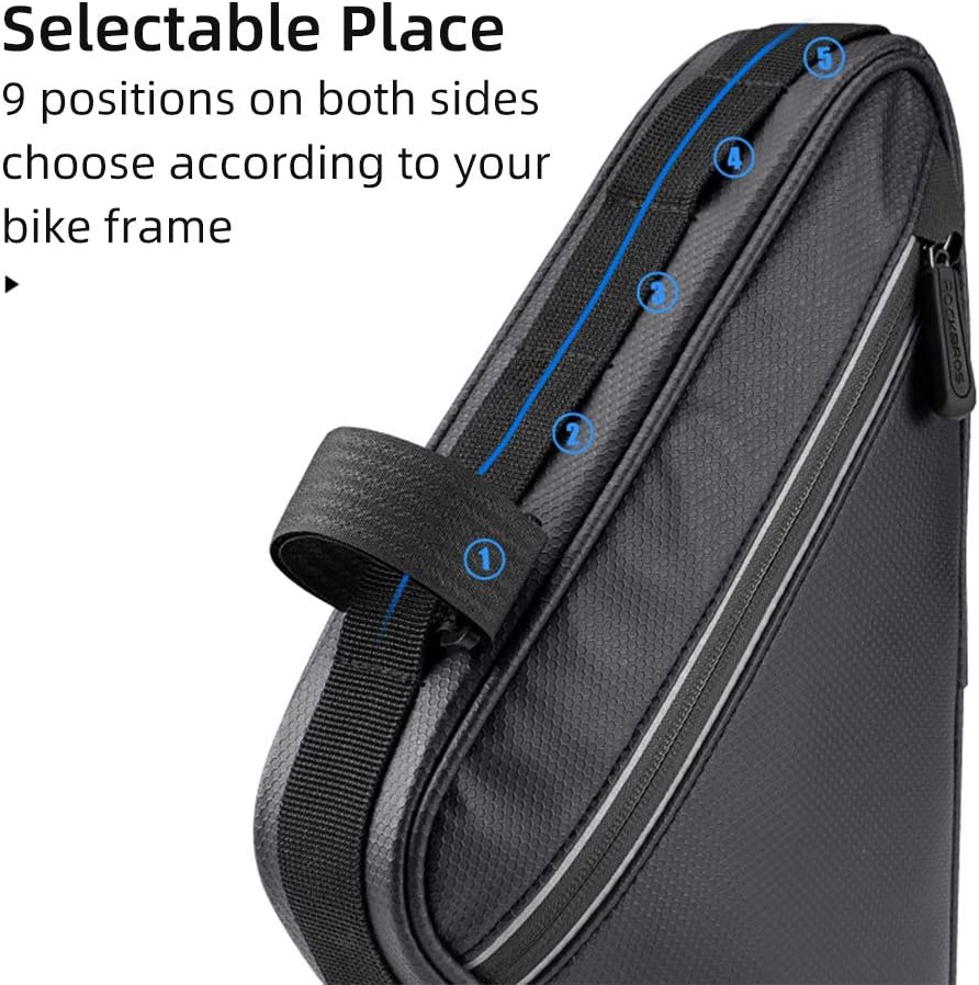 ROCKBROS Bike Triangle Frame Bag, with Two Side Pockets, 1.5L - Image 3