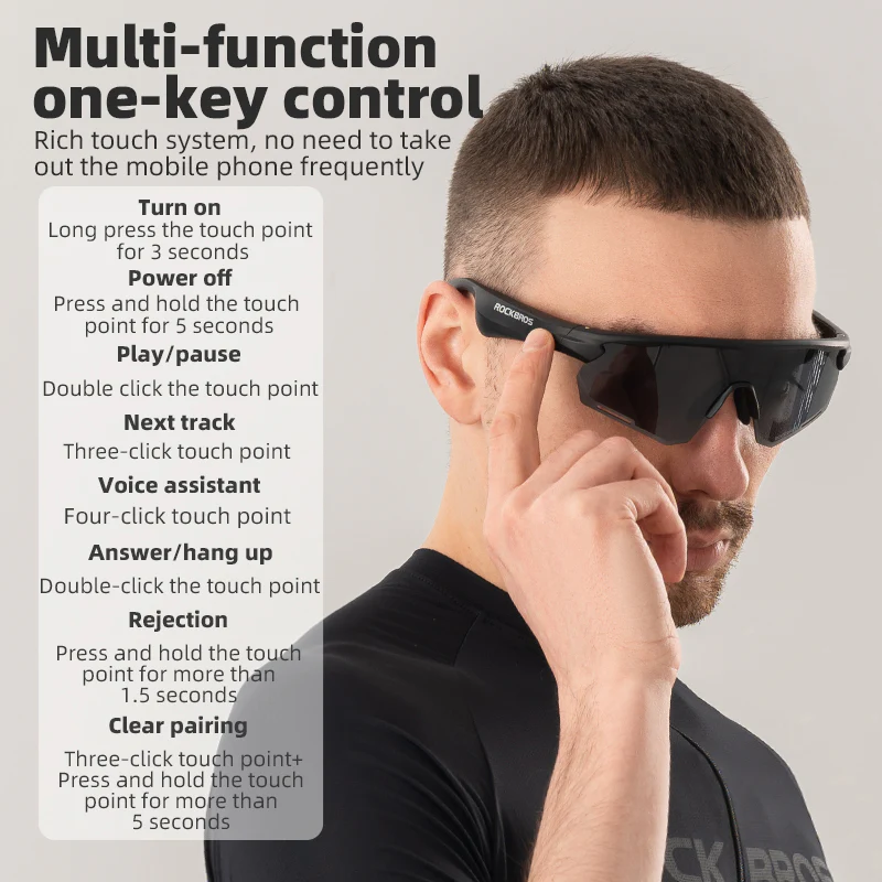 Bluetooth Polarized Cycling Sunglasses with Speakers - Image 7