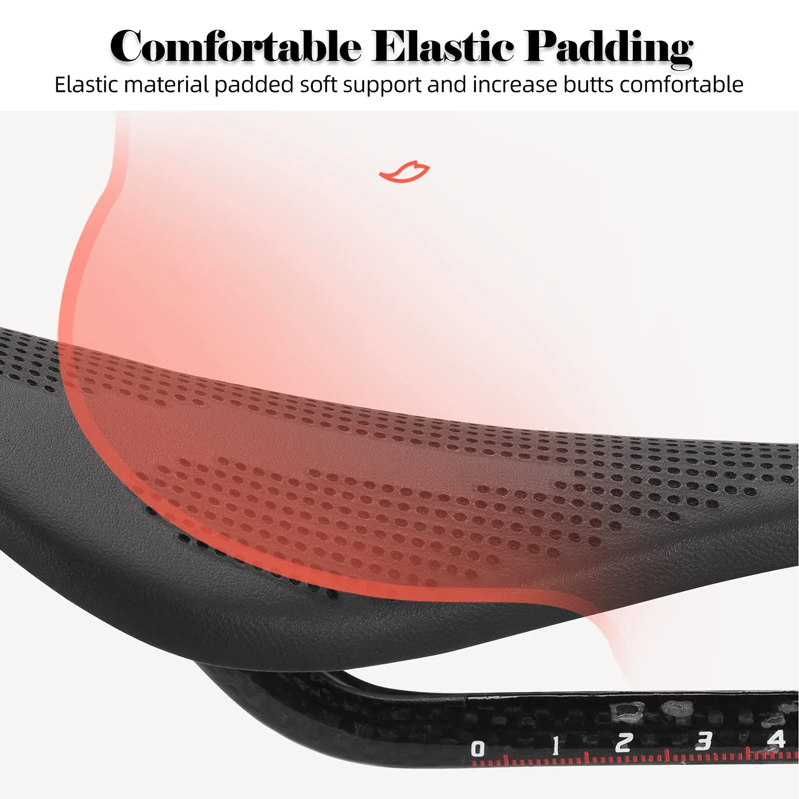 ROCKBROS Carbon Fiber Bike Saddle Lightweight Shock-Absorbing Comfort for Men Women" - Image 6