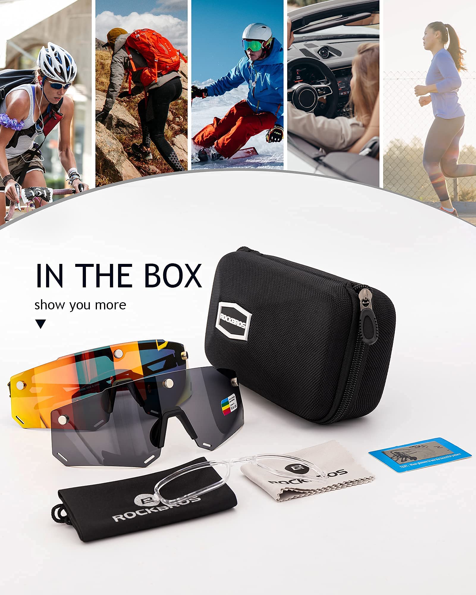 Unisex Polarized Cycling Glasses with 2 Replaceable Lenses - Image 12