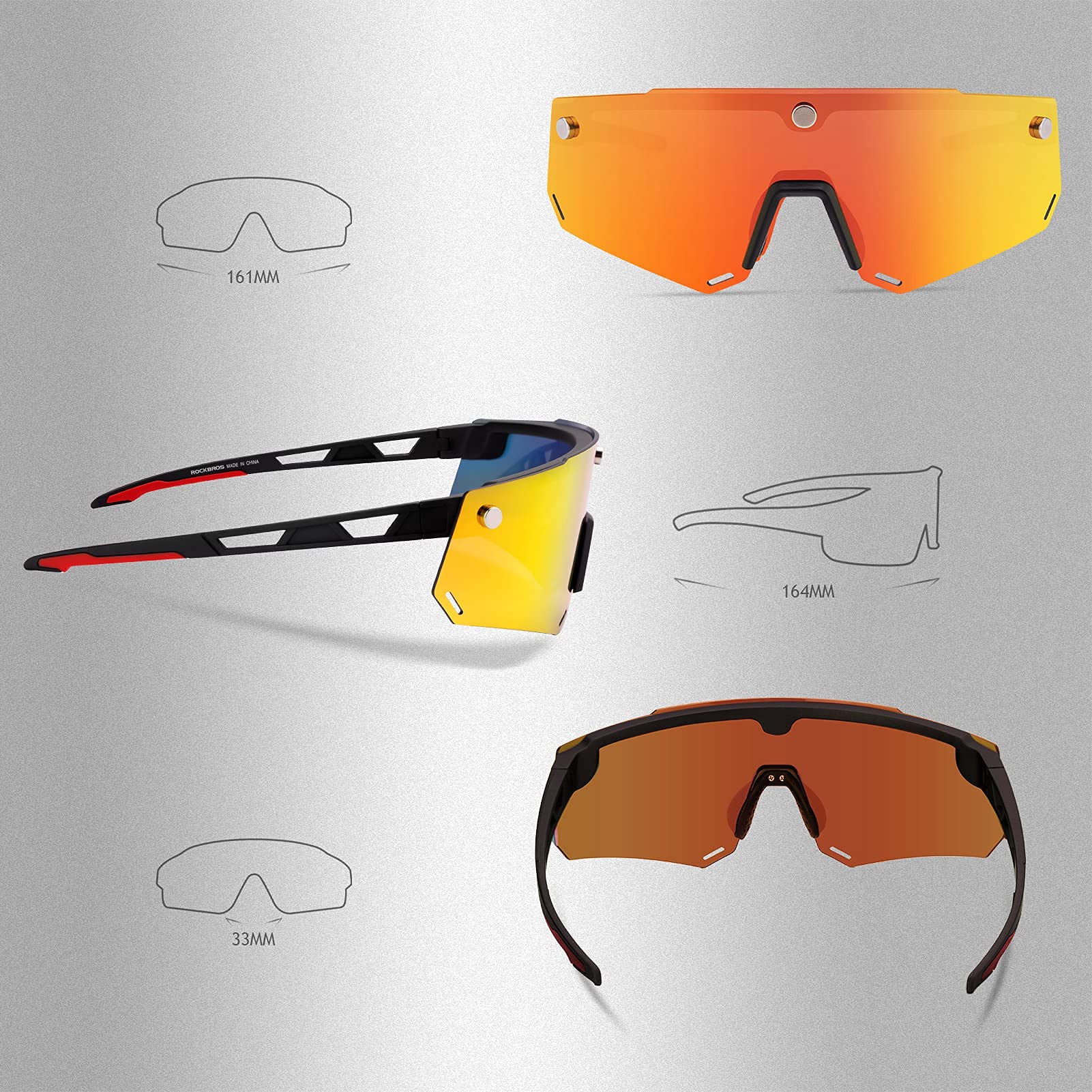 Unisex Polarized Cycling Glasses with 2 Replaceable Lenses - Image 14
