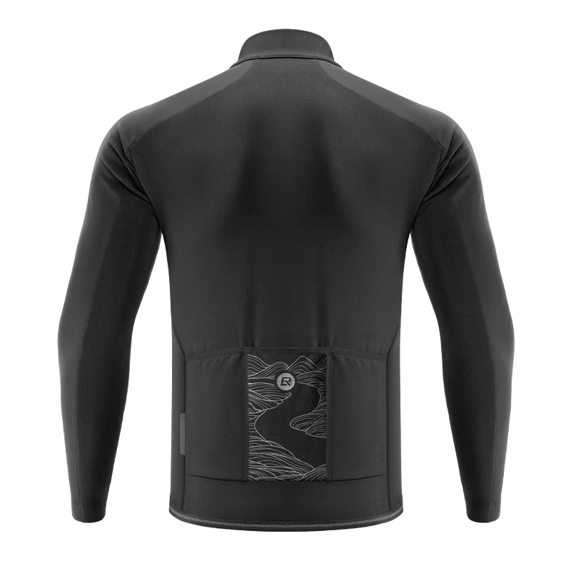 ROCKBROS Cycling Jersey Men Long Sleeve Bike Shirt with Full Zipper Rear Pocket - Image 3