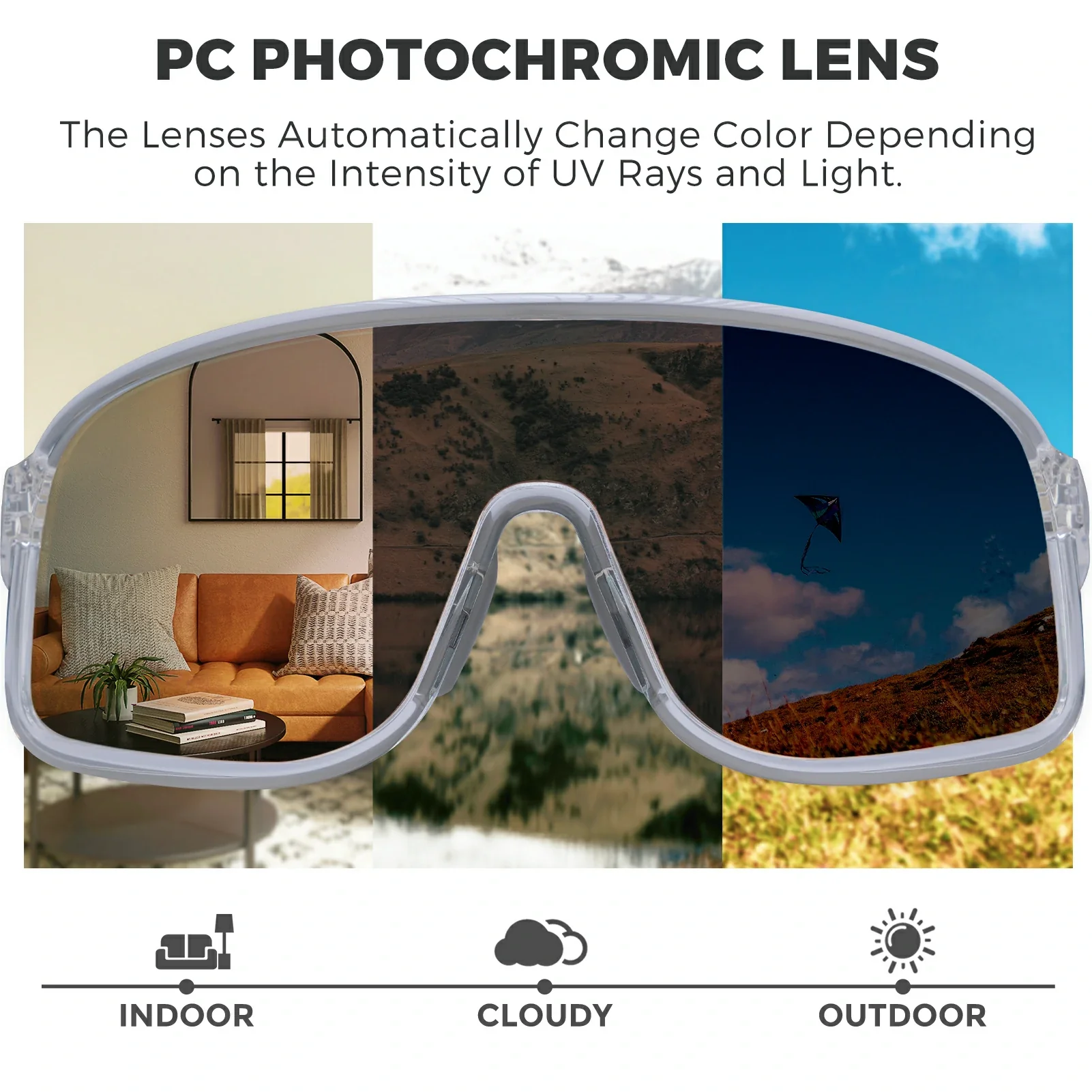 Polarized Photochromic Cycling Sunglasses - Image 35