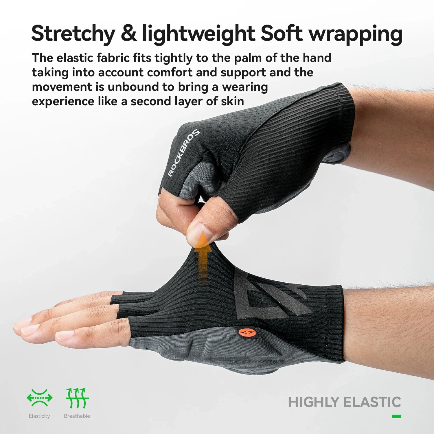 ROCKBROS Elastic Interface® Half-Finger Gel Padded Cycling Gloves - Image 8