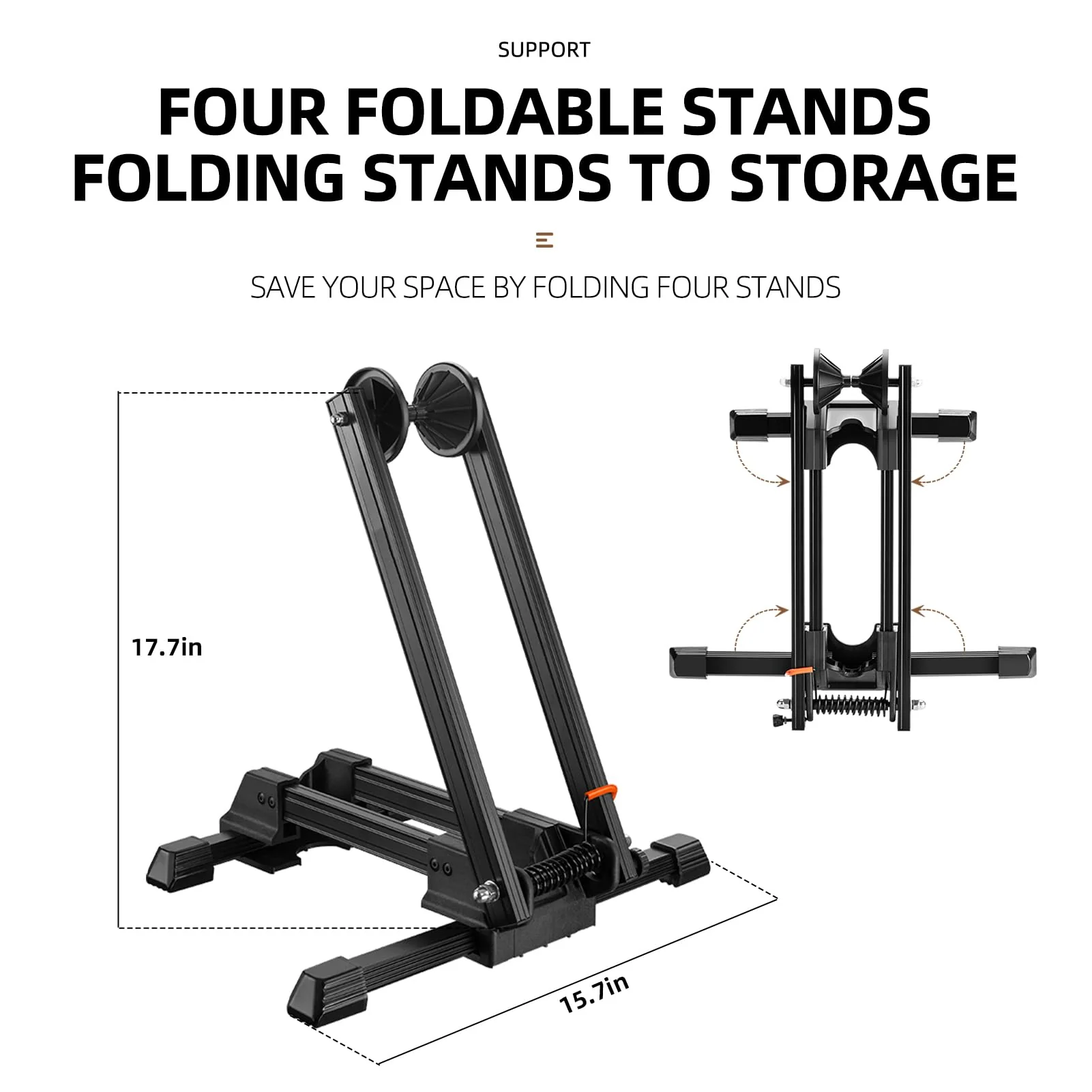 Foldable Alloy Indoor Bike Stand for 20"-29" Wheels - Image 3