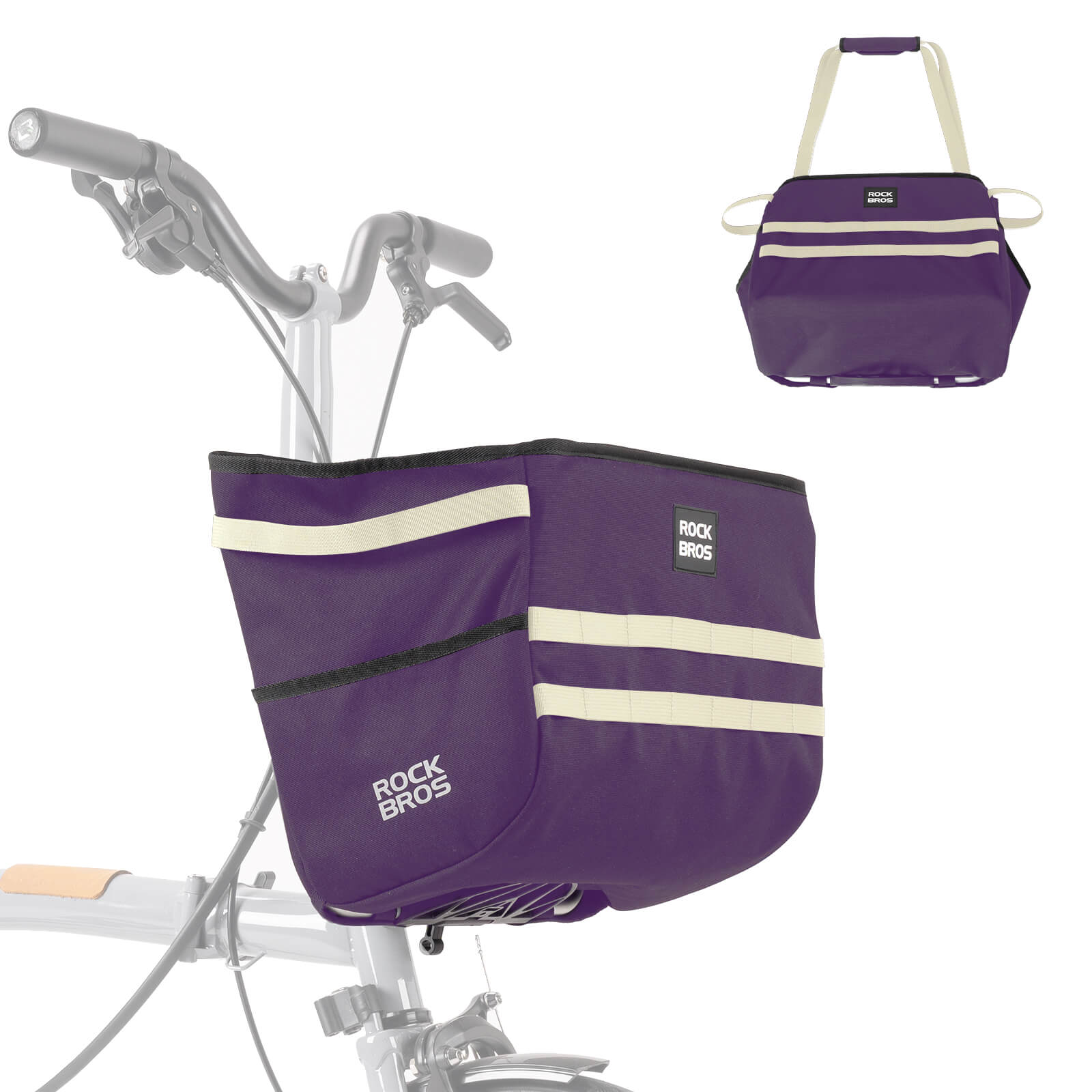 ROCKBROS Folding Bike Handlebar Bag Basket Bag - W016 - Image 2