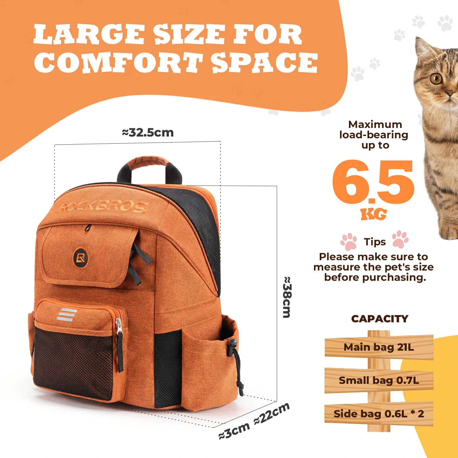ROCKBROS Folding Bike Pet Bag Backpack - Image 7
