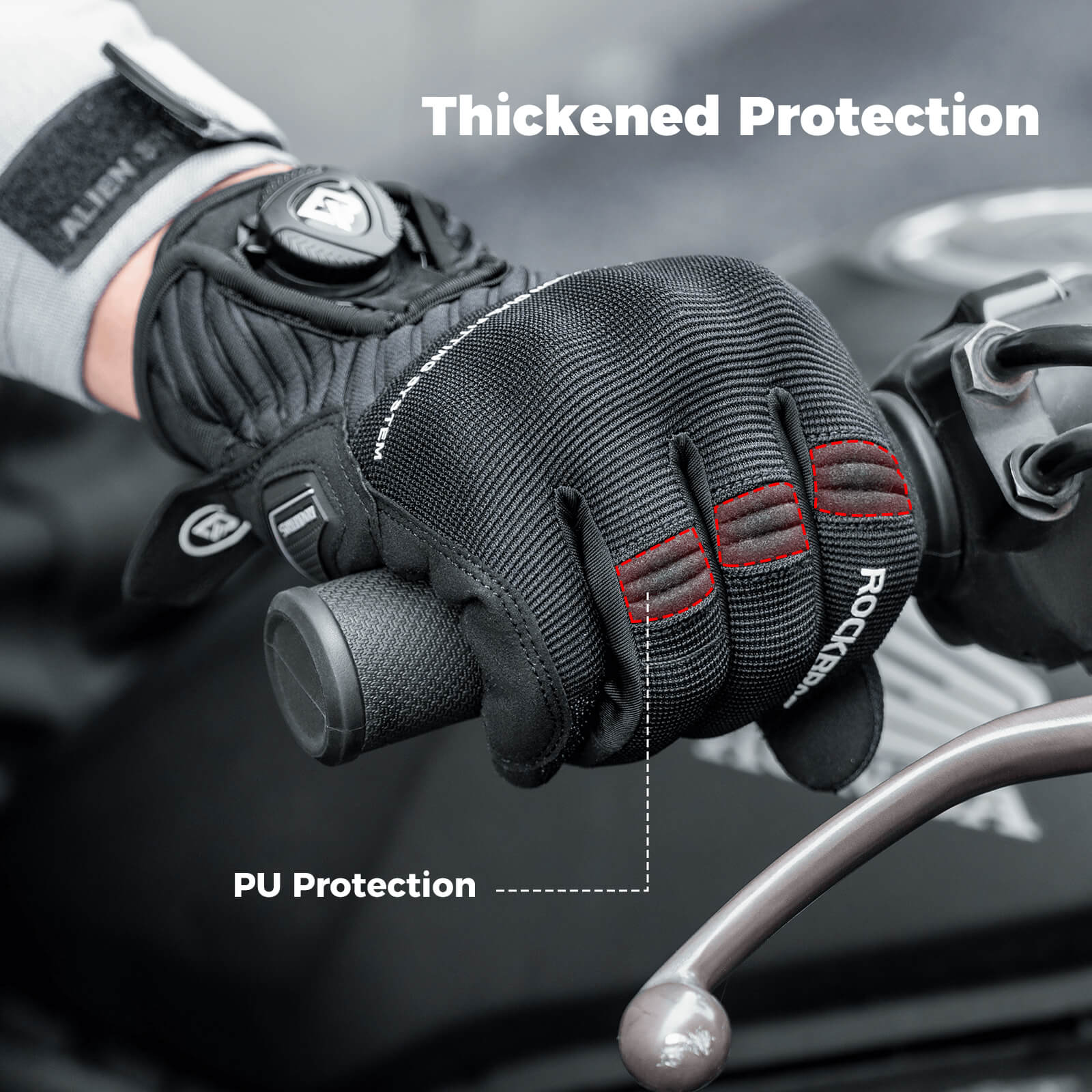ROCKBROS Full Finger Cycling Gloves Touchscreen Breathable Flexible Padded - Image 6