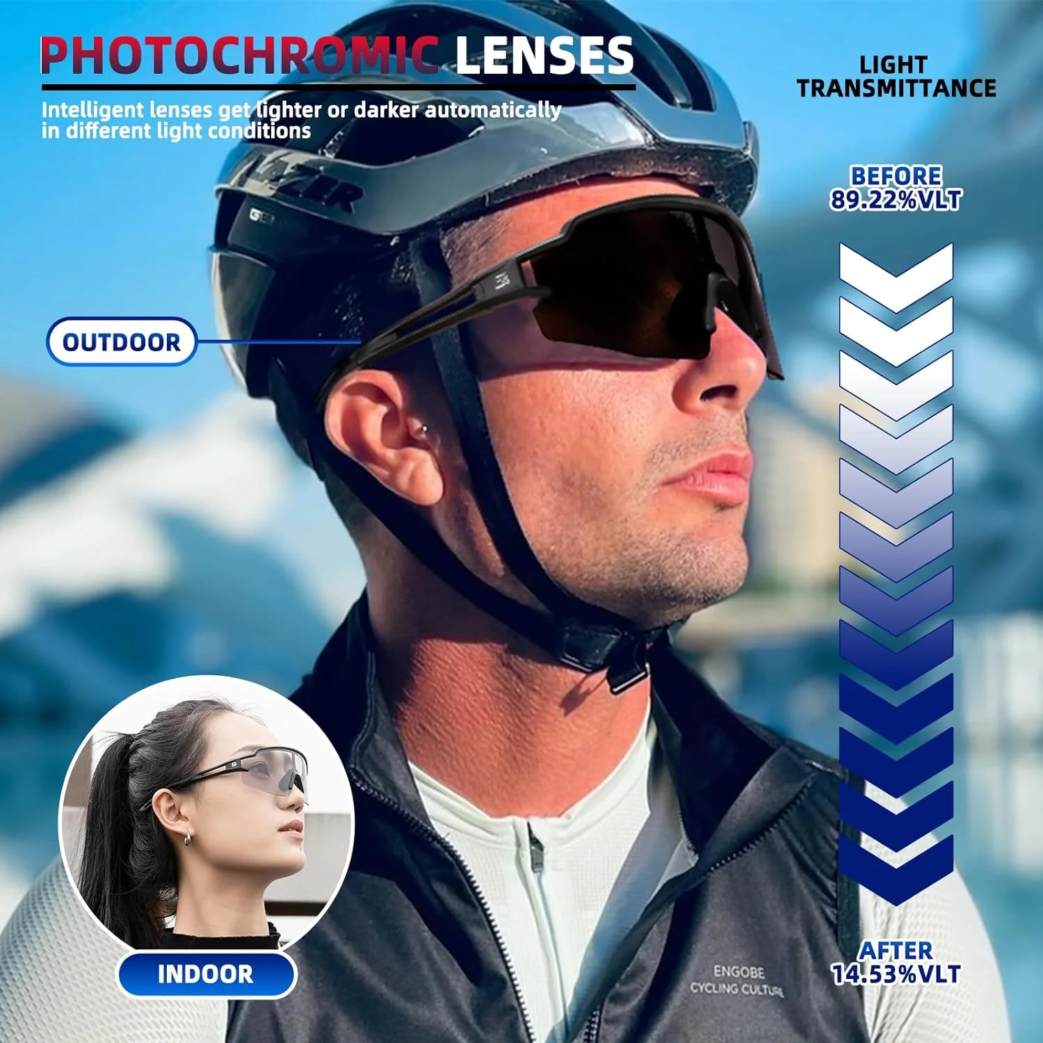 Half-Frame Photochromic Sports Sunglasses (UV400) - Image 14