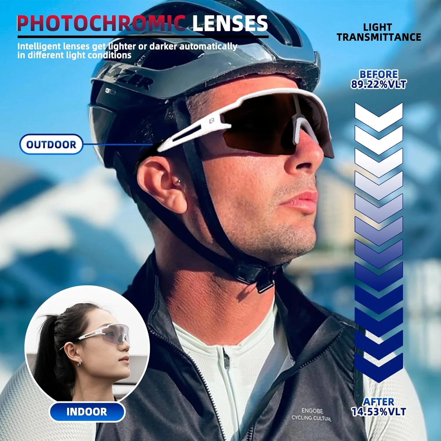 Half-Frame Photochromic Sports Sunglasses (UV400) - Image 26