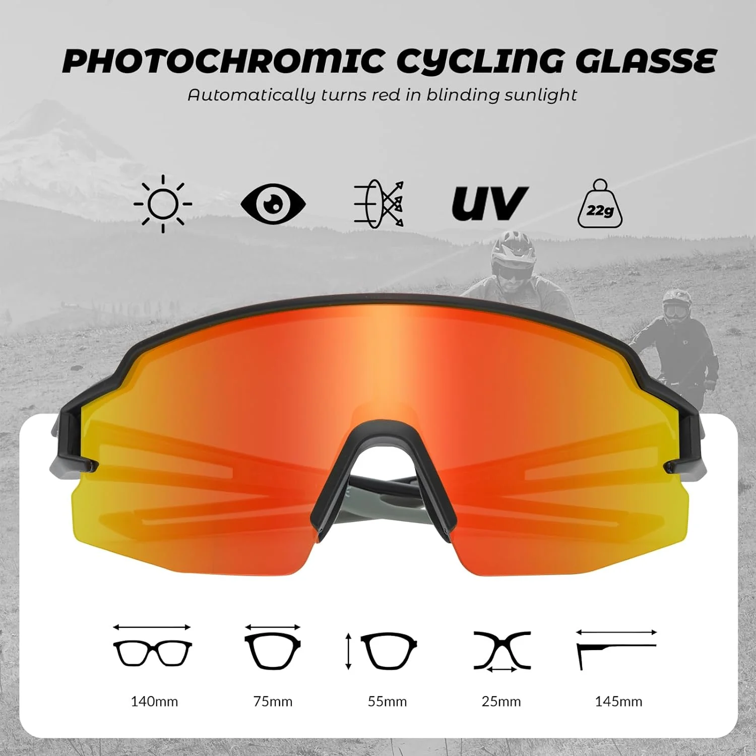 Half-Frame Photochromic Sports Sunglasses (UV400) - Image 44