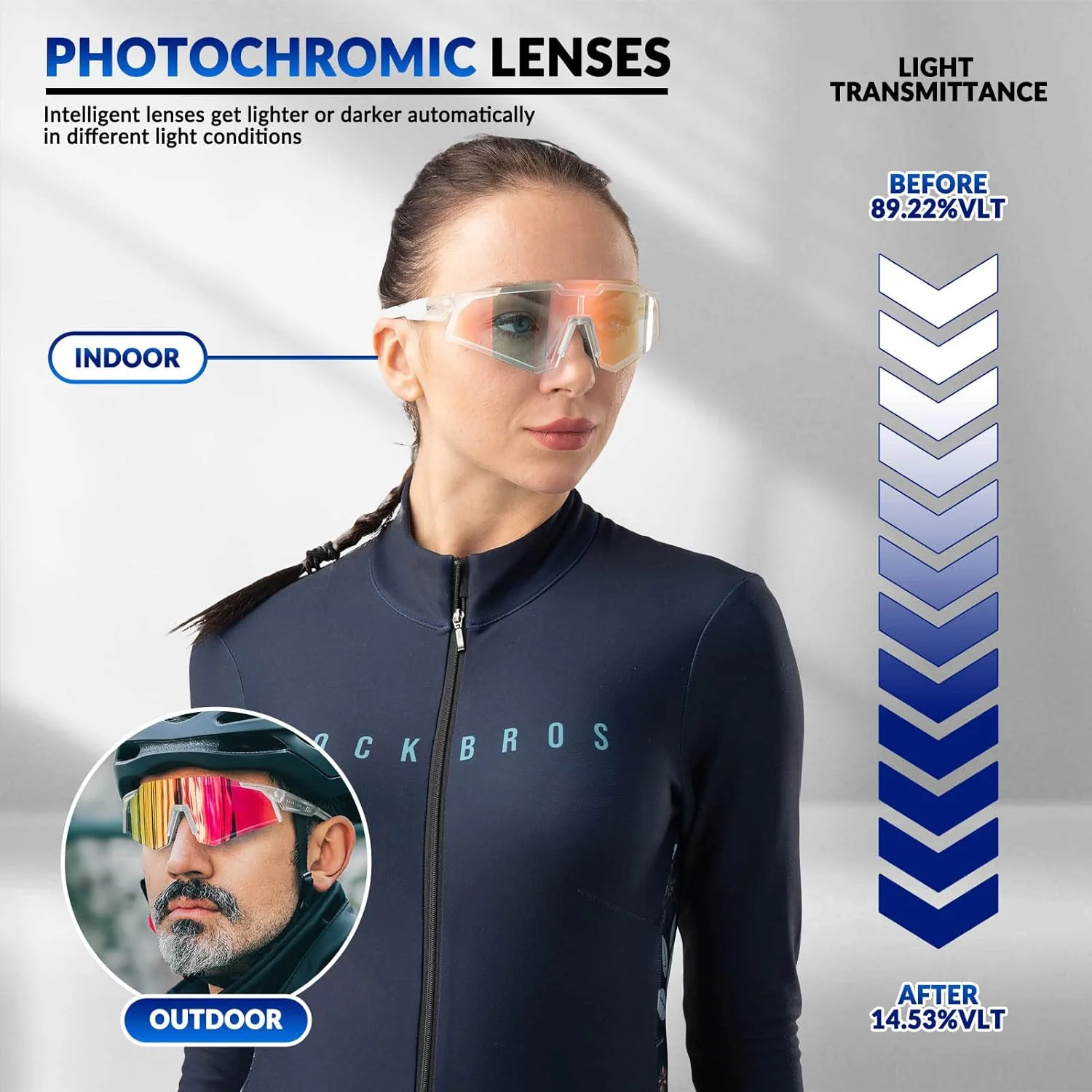 Half-Frame Photochromic Sports Sunglasses (UV400) - Image 49